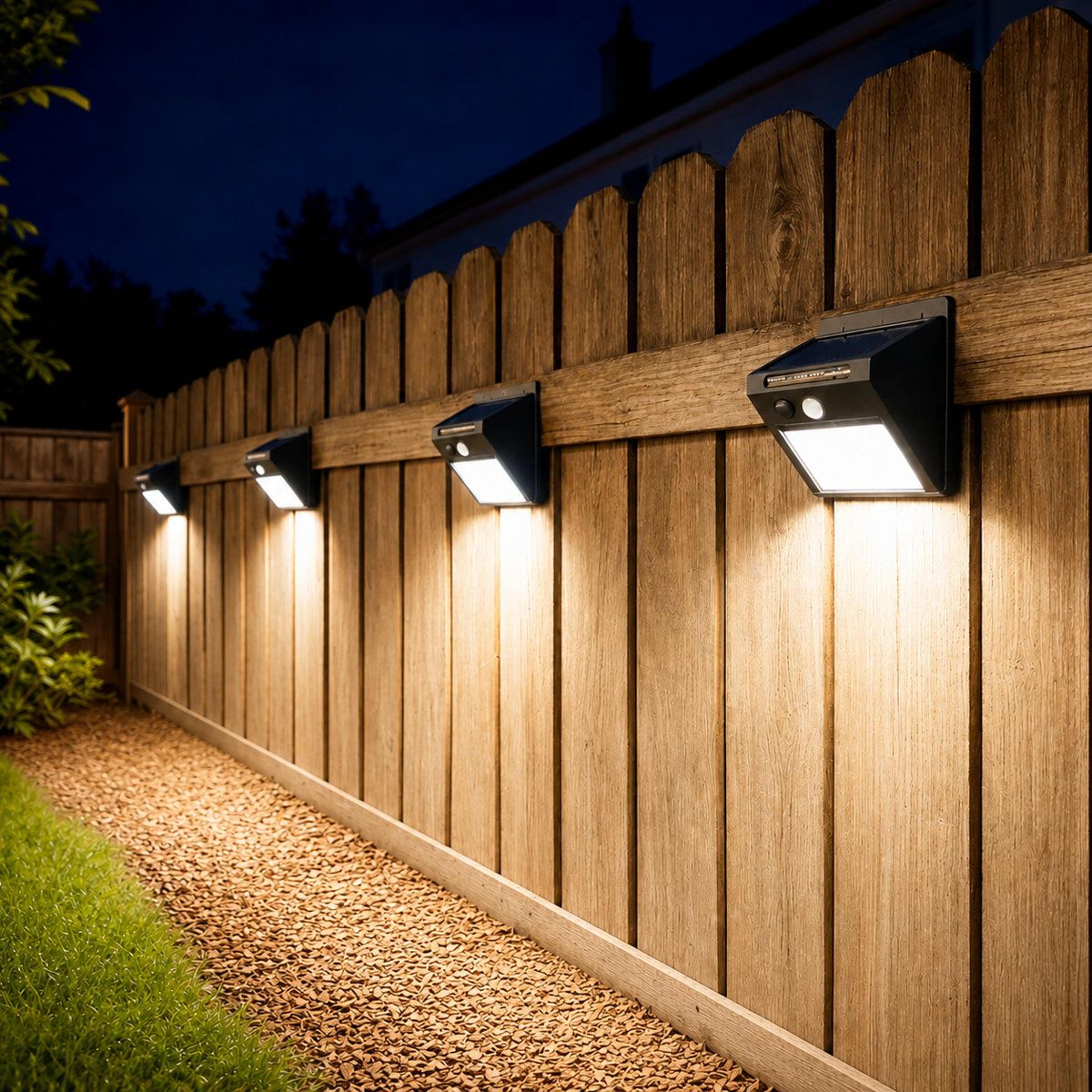 30led solar motion sensor lights outdoor security lights waterproof set of 4