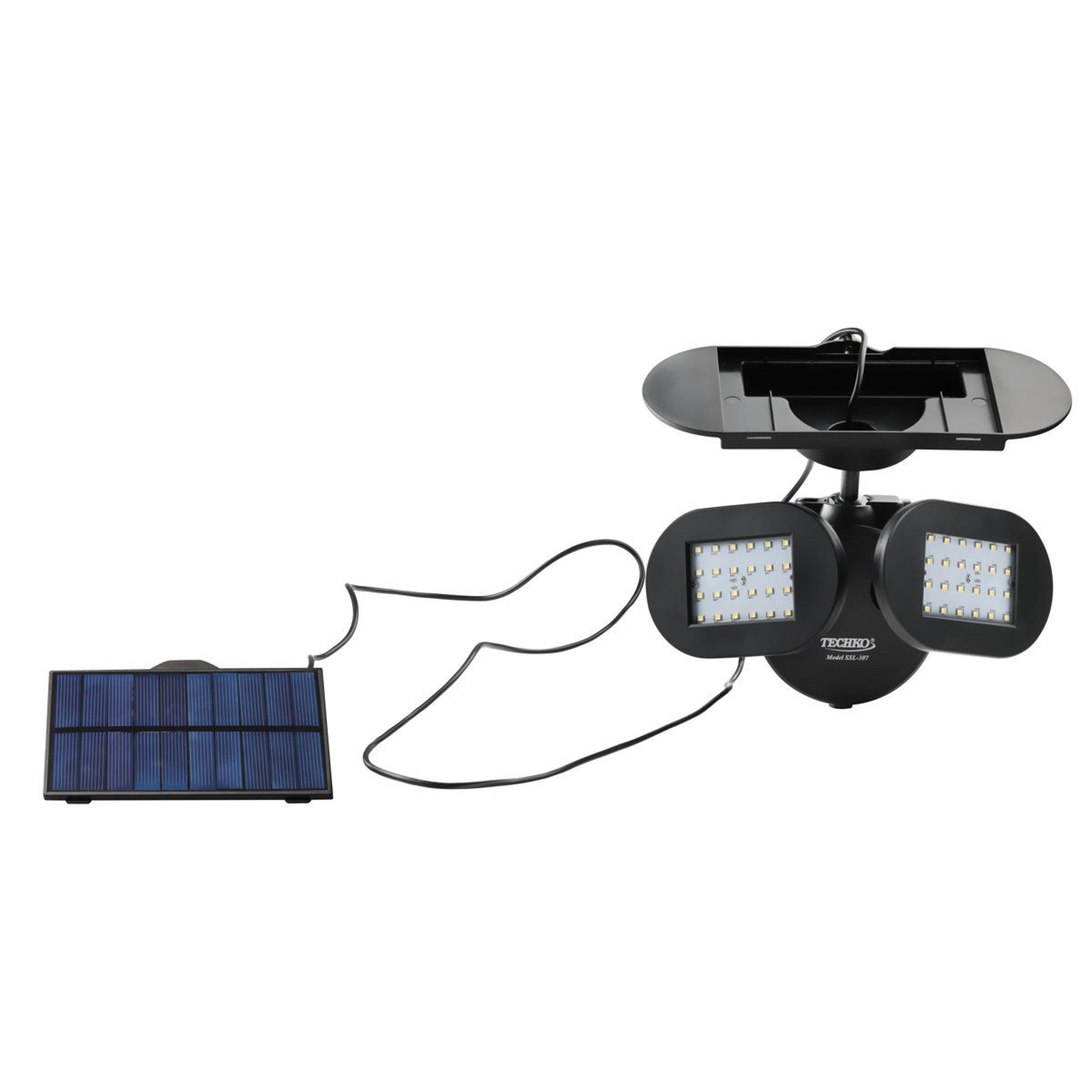 solar motion sensor flood light with dusk to dawn twin led security lighting