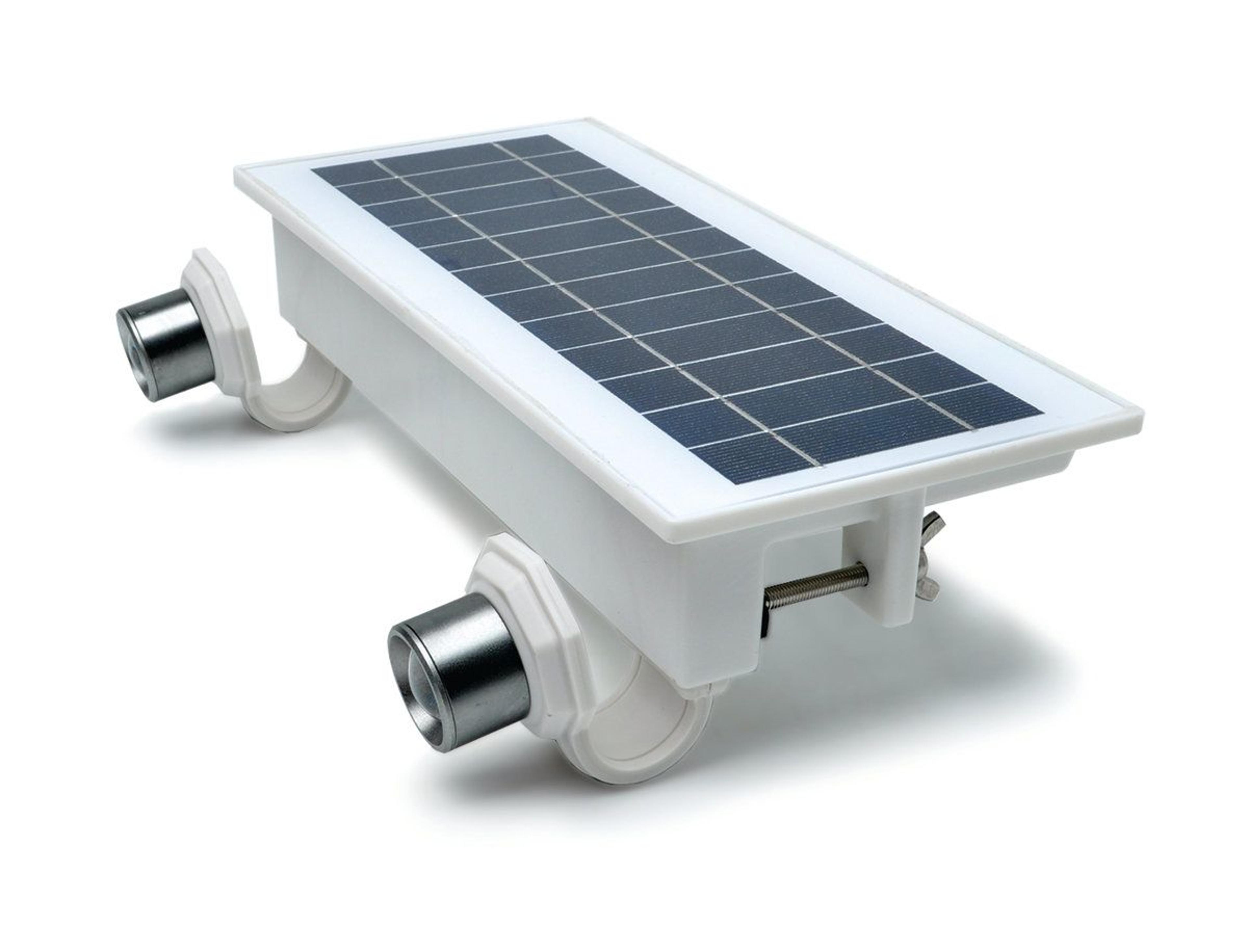dual head solar spotlight dusk to dawn outdoor led gutter light