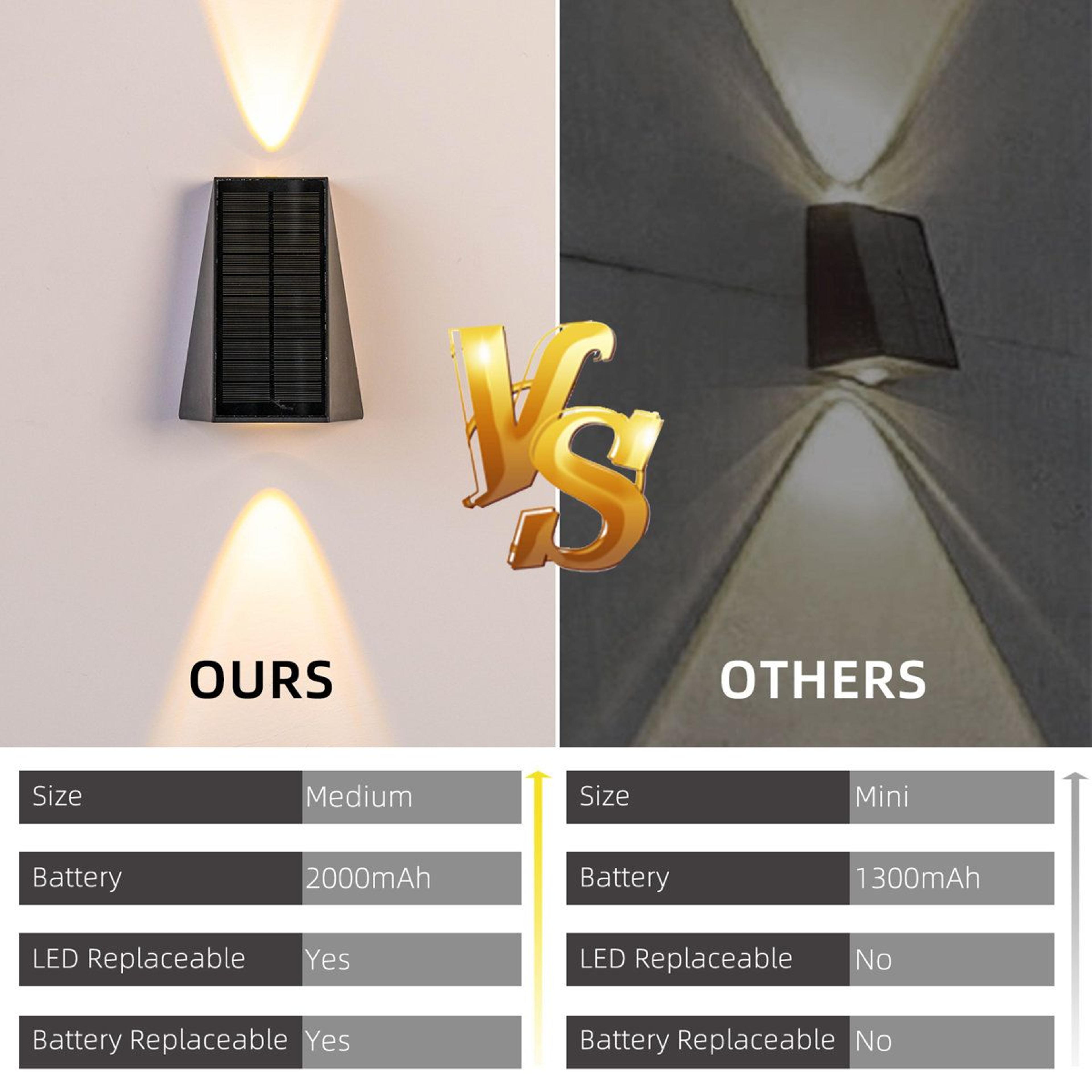 modern outdoor solar wall light waterproof up down led sconce