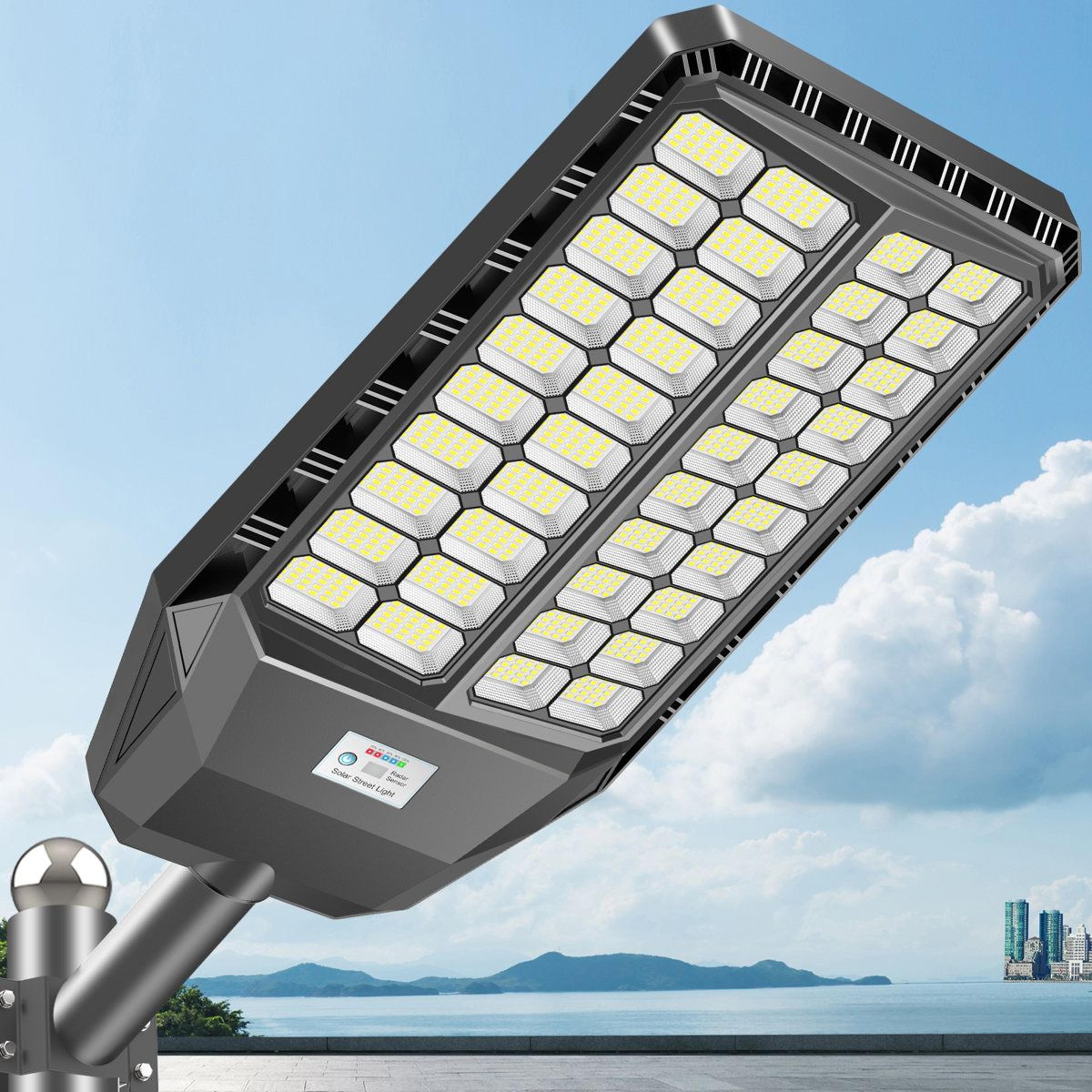 9000w solar street light motion sensor dusk to dawn outdoor security light