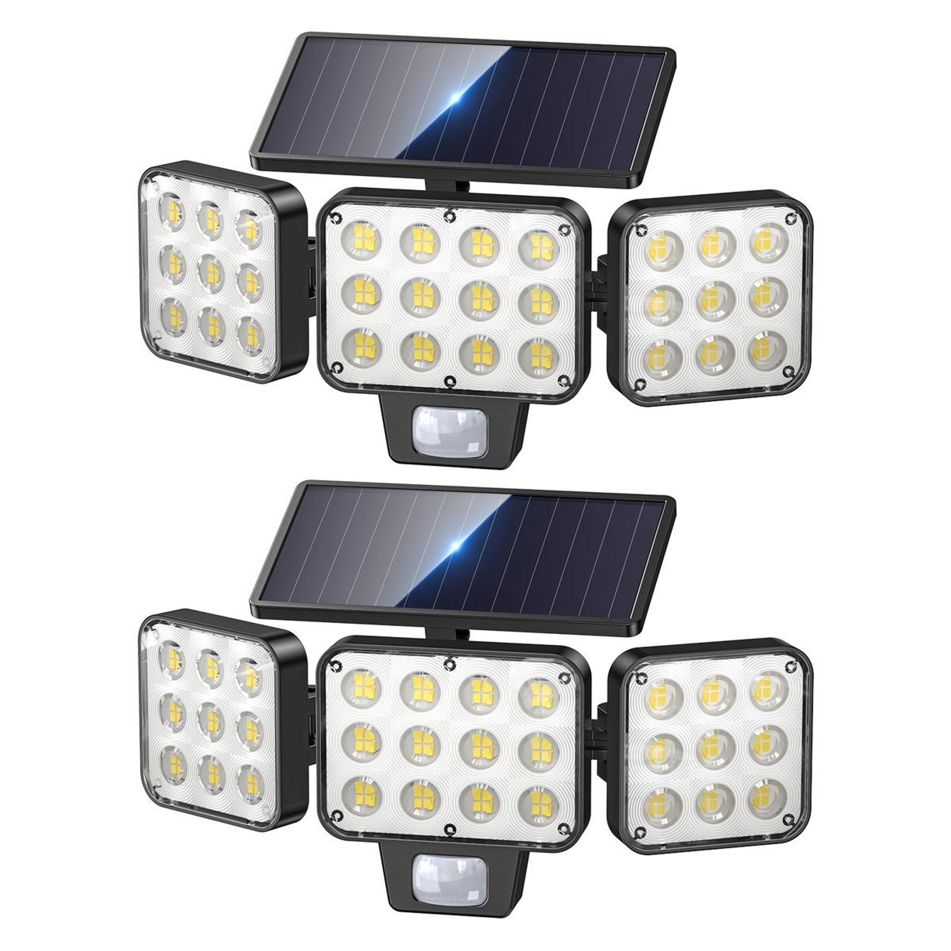 3500lm solar motion sensor flood lights outdoor security lights set of 2