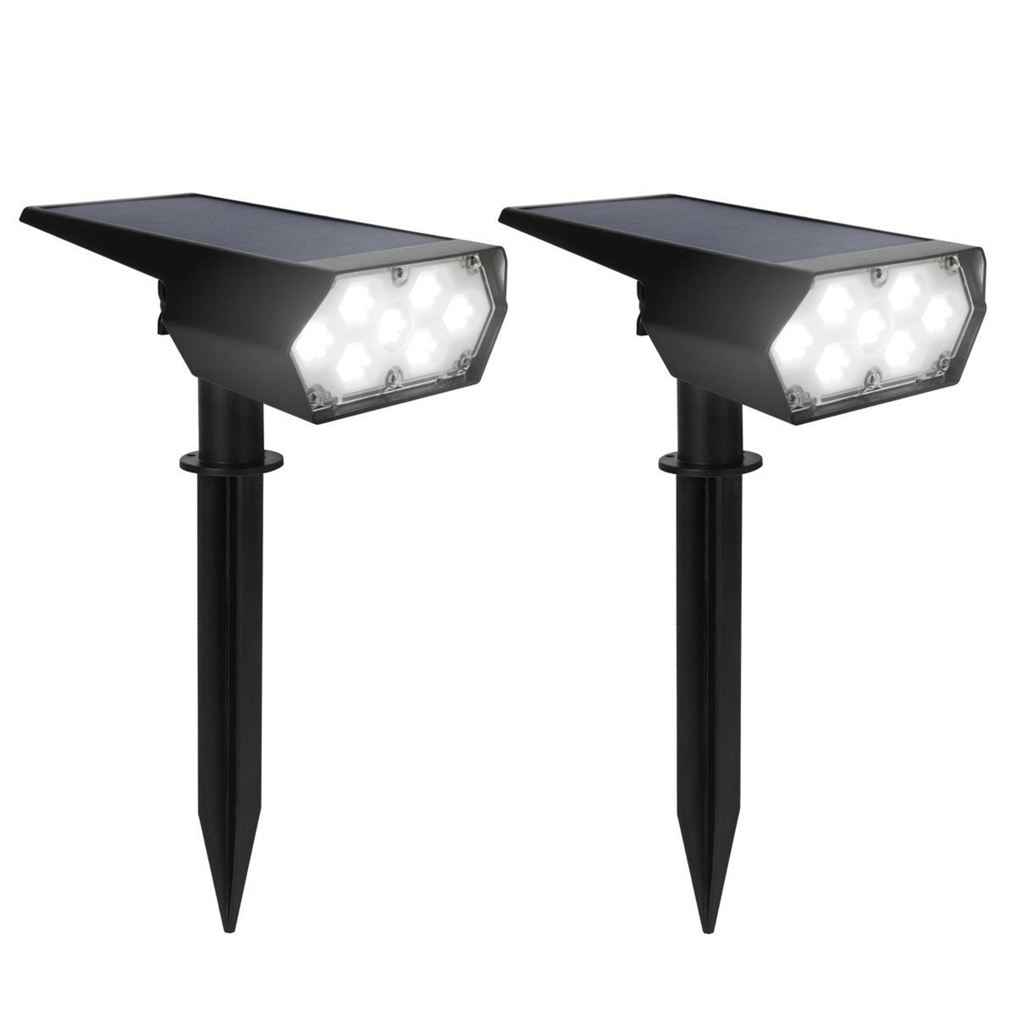 solar powered led spotlights outdoor waterproof landscape lights set of 2