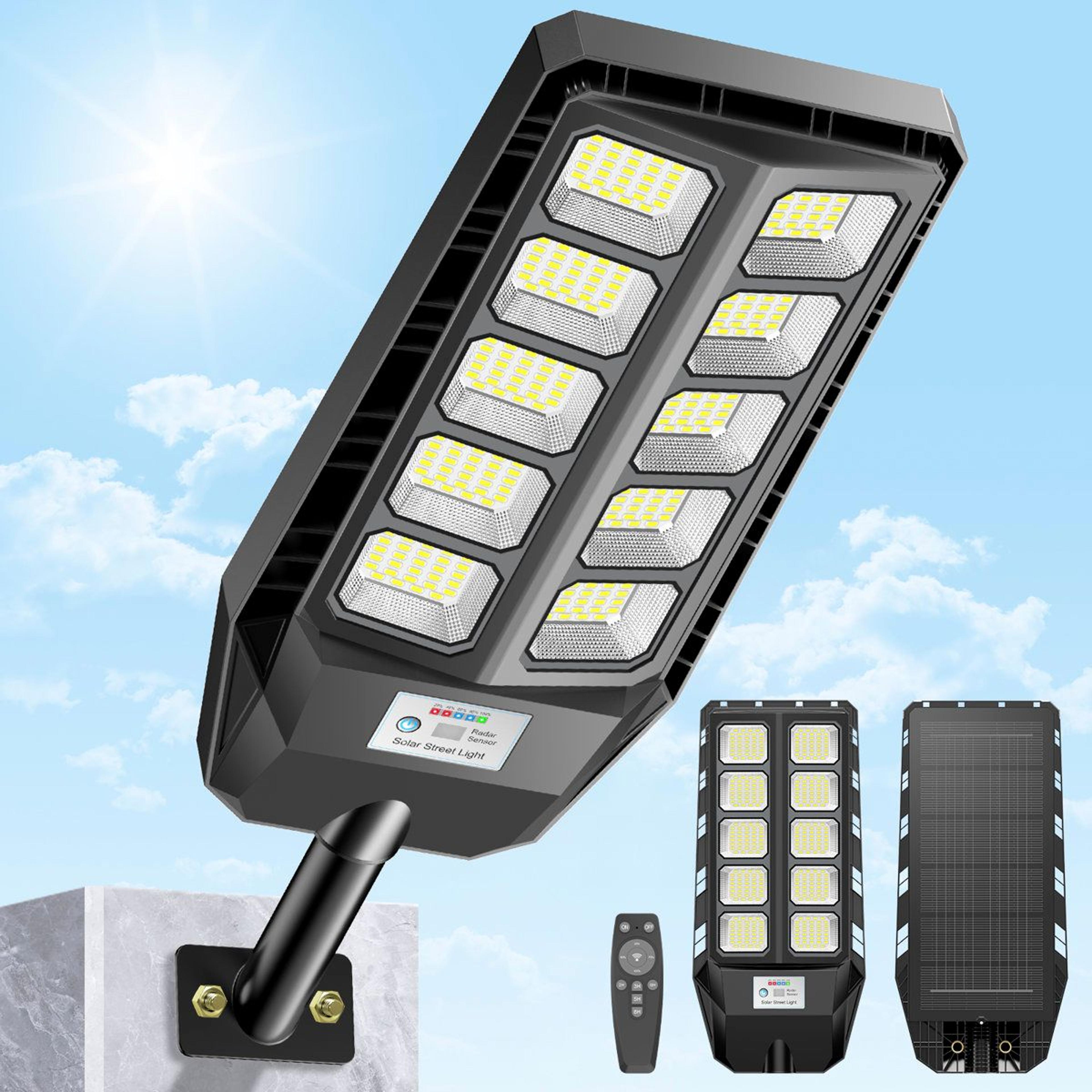 solar street light motion sensor security flood light with remote control