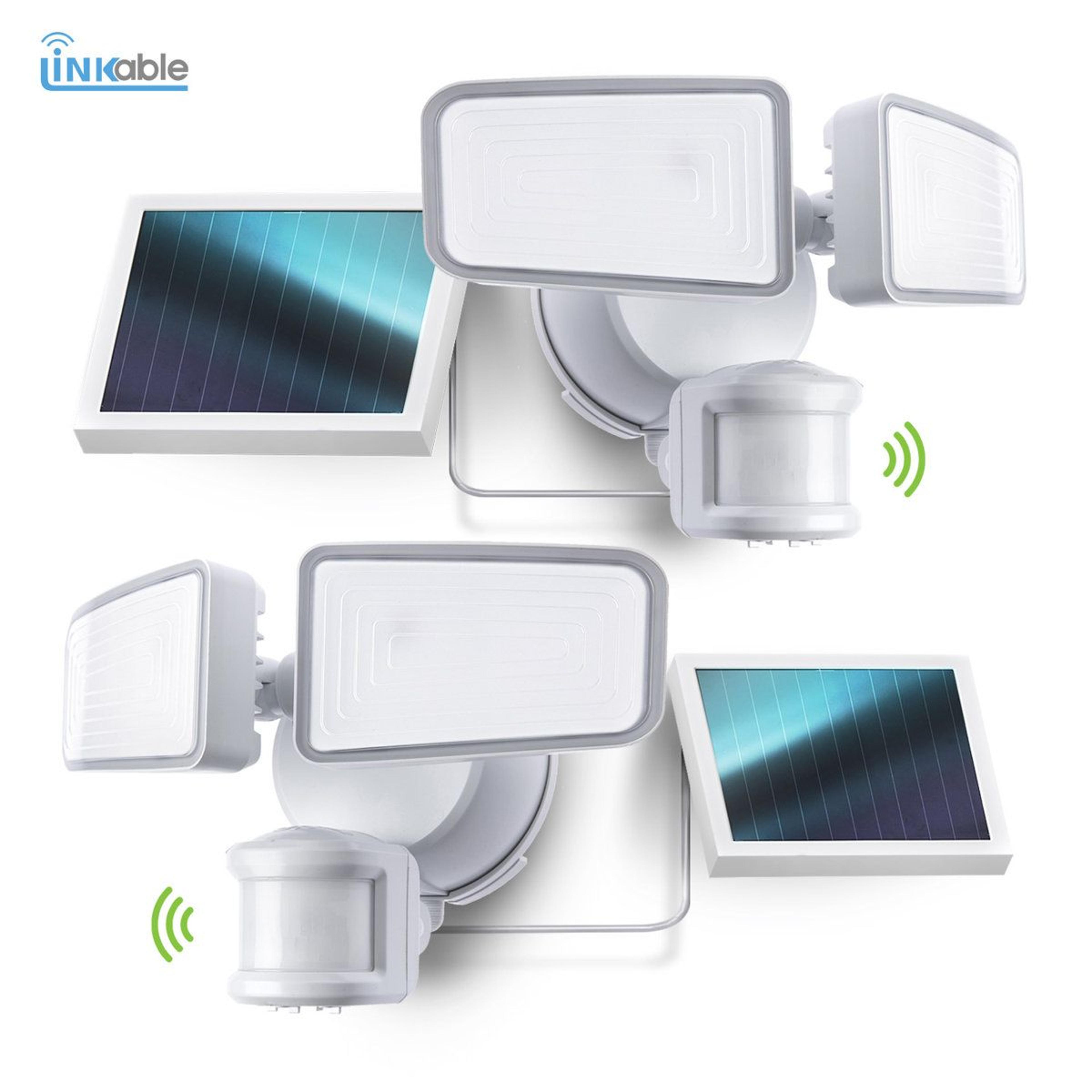 1500 lumen solar motion sensor flood lights outdoor security lights 2 pack