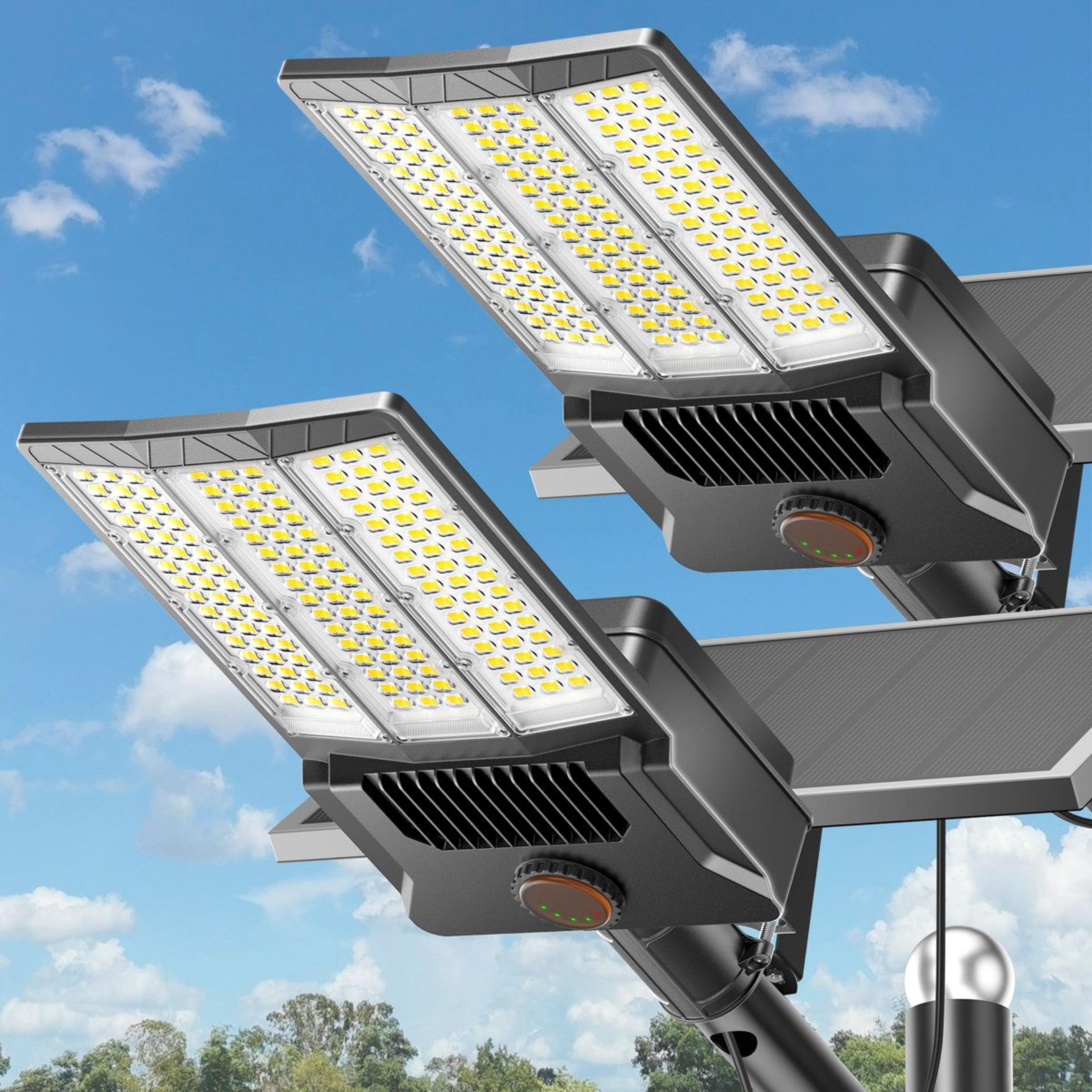 8000w solar street lights outdoor motion sensor commercial parking lot lights 2 pack