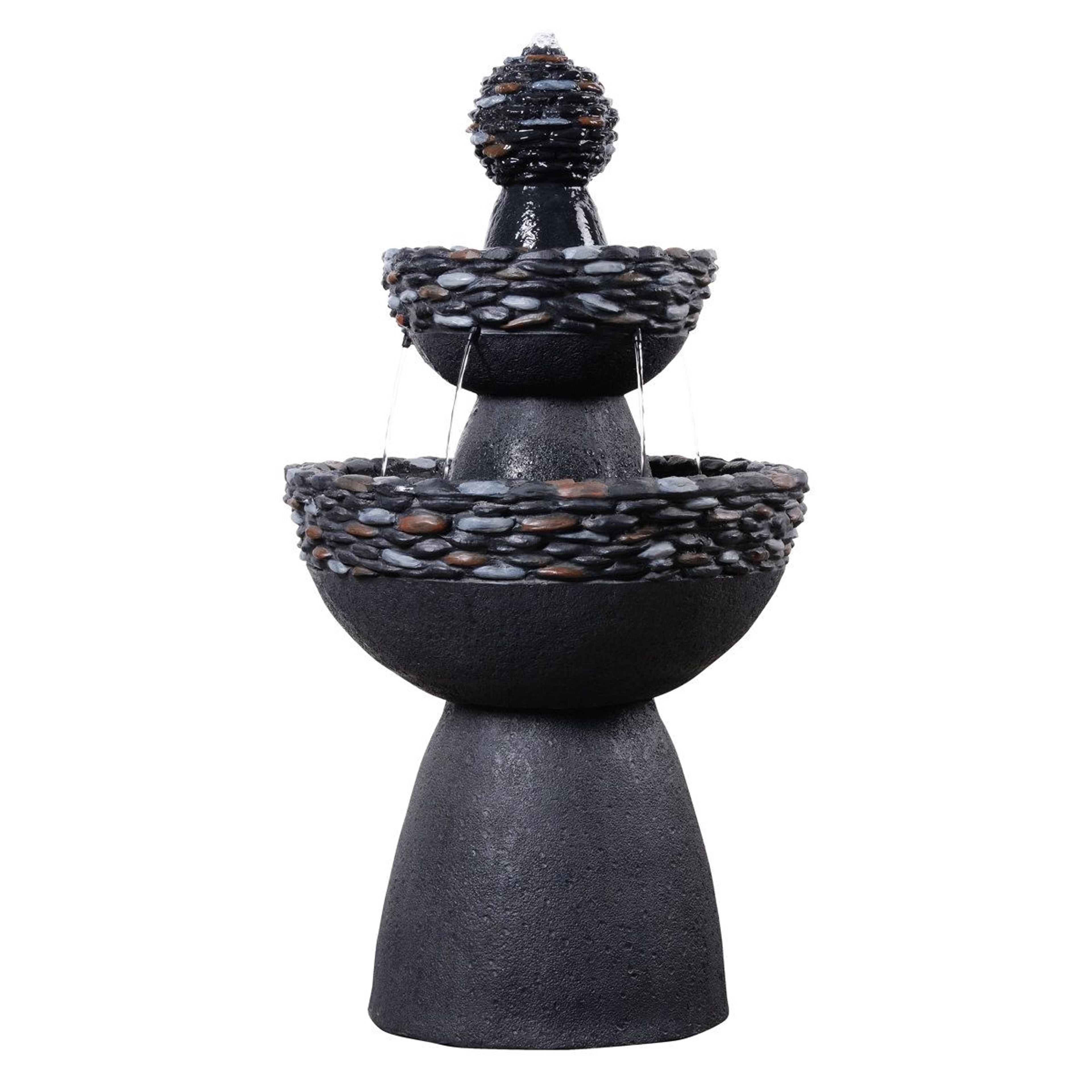36.5 inch outdoor water fountain 3 tier garden fountain with built in pump