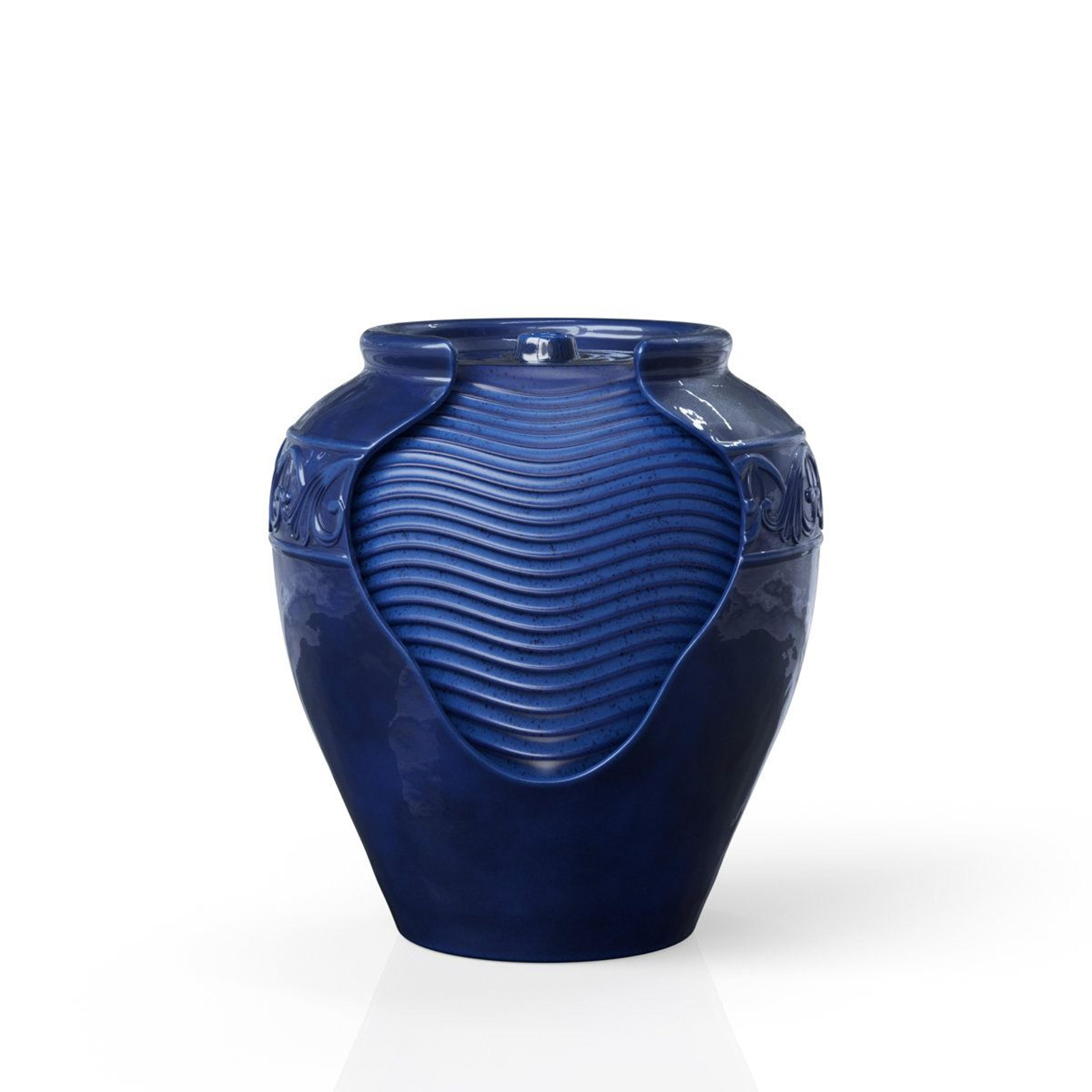 17 inch led outdoor water fountain with recirculating pump and hand painted textured finish