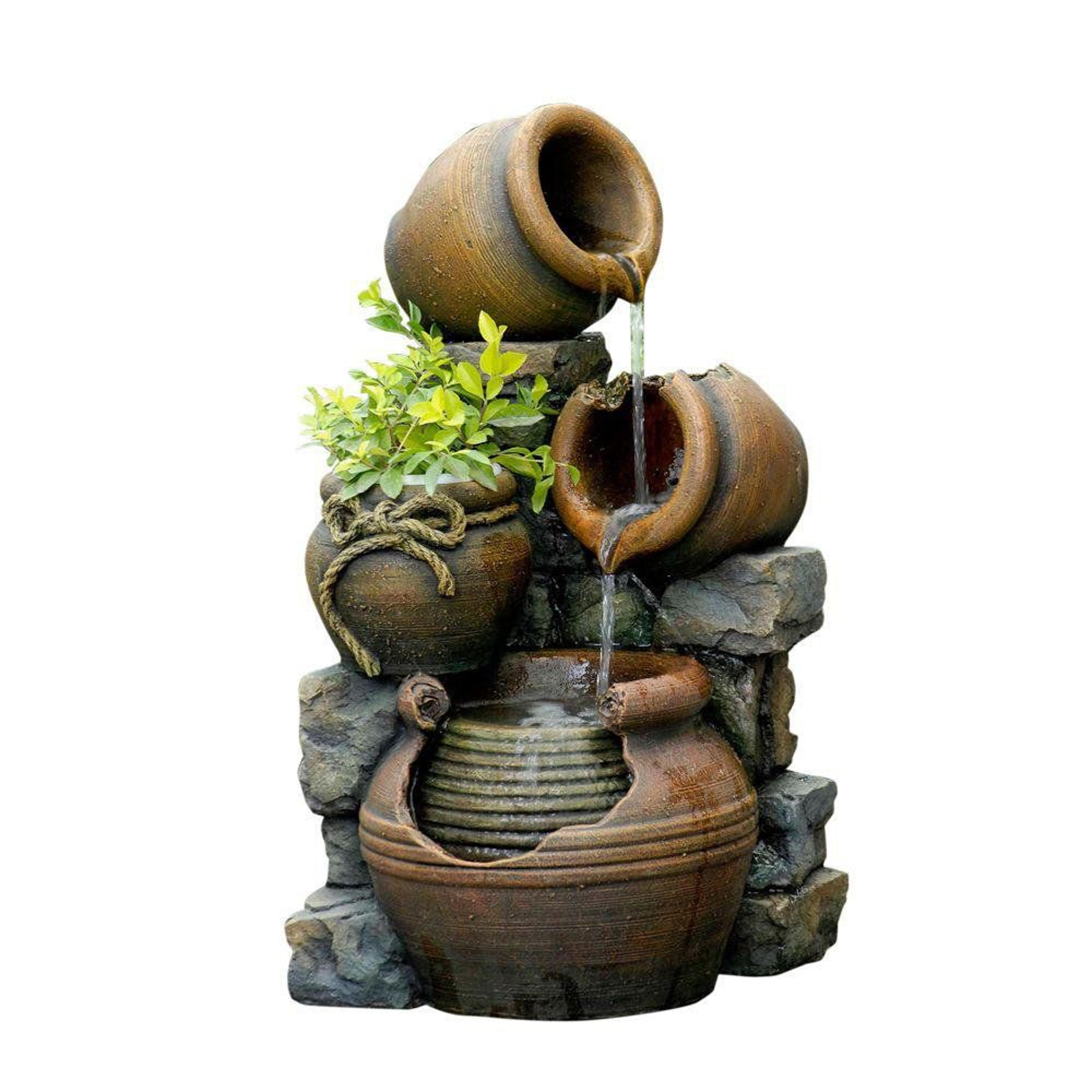 bricher cascading outdoor floor fountain weather resistant garden water feature