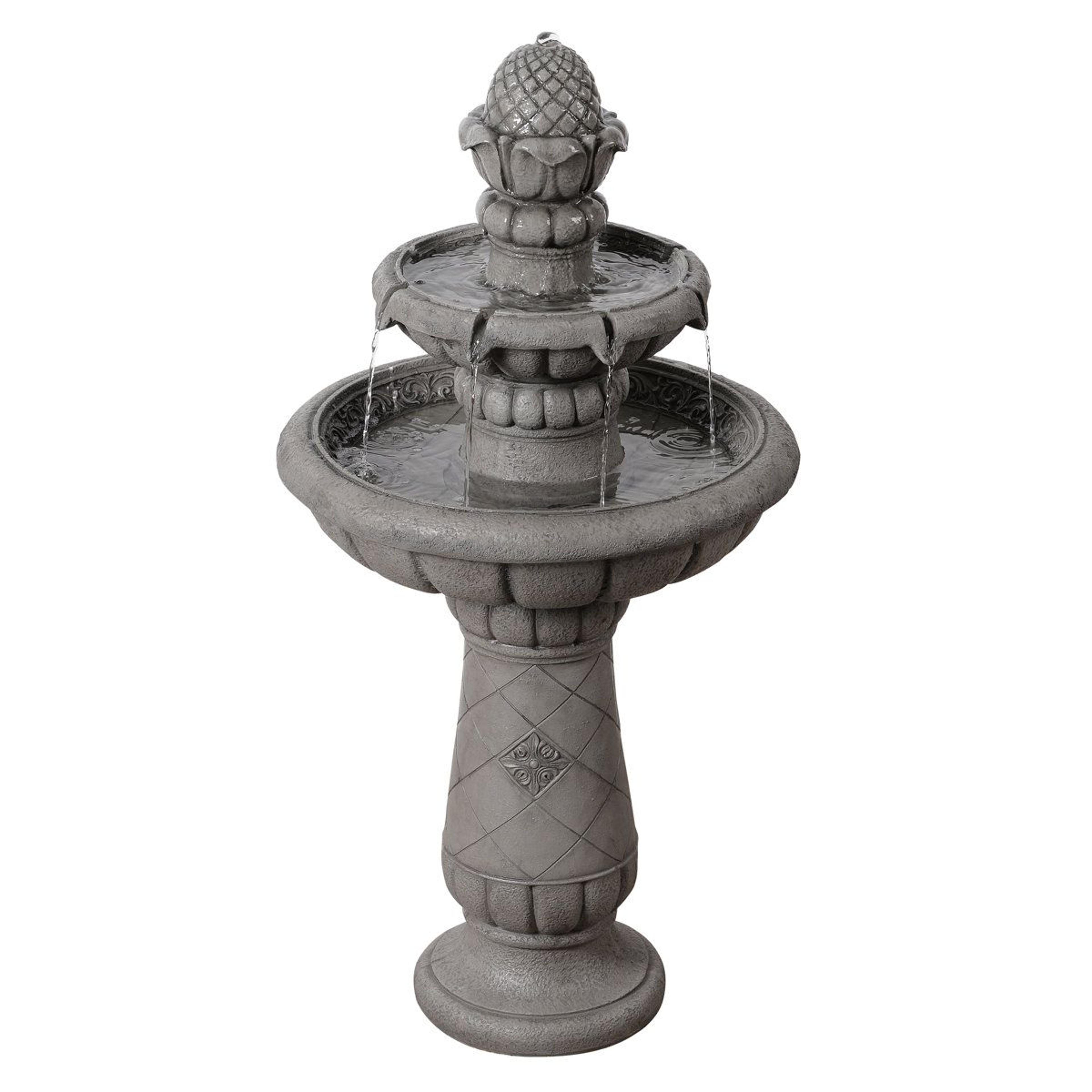 two tier outdoor birdbath fountain weather resistant garden water feature