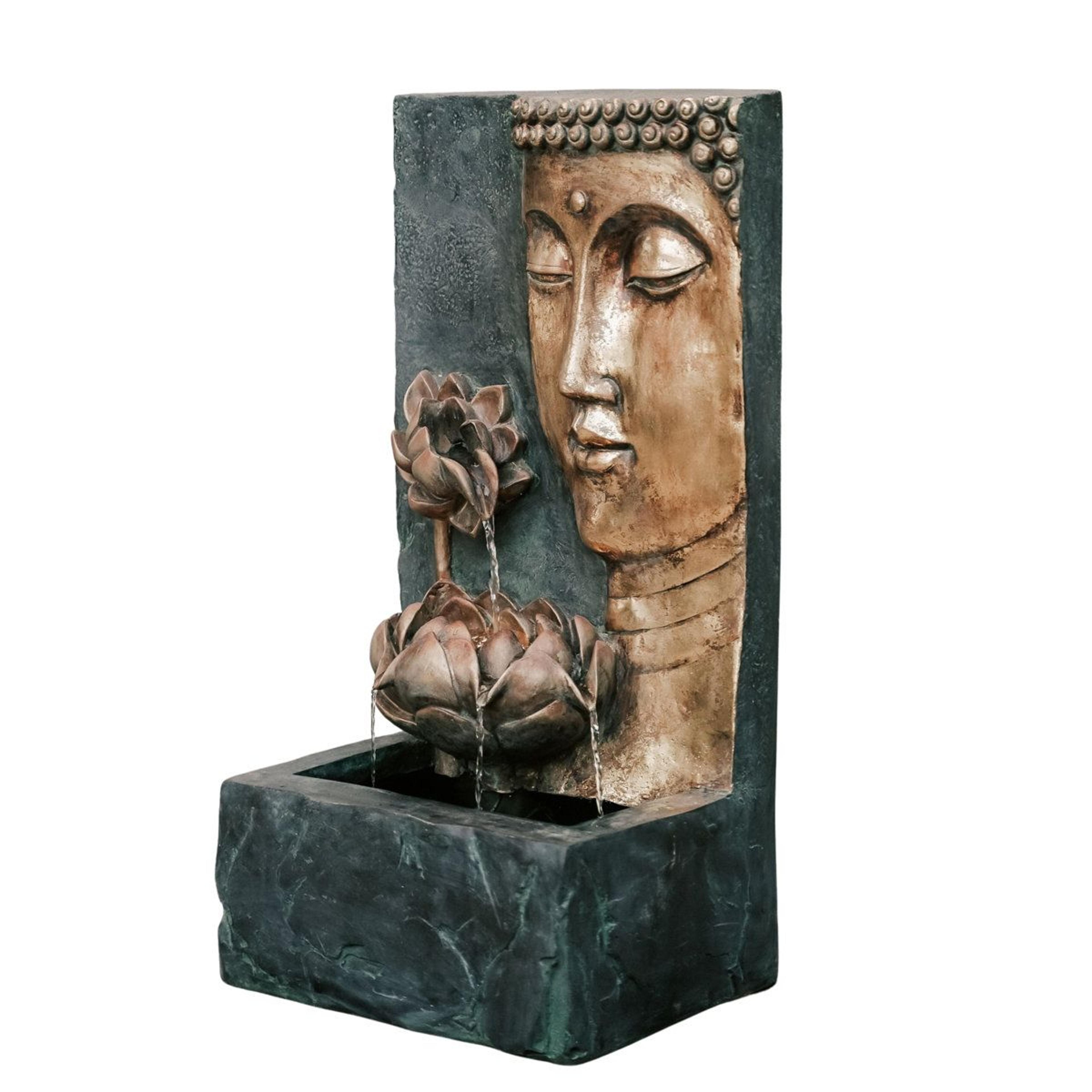 30 inch zen buddha water fountain with led light and auto shut off pump