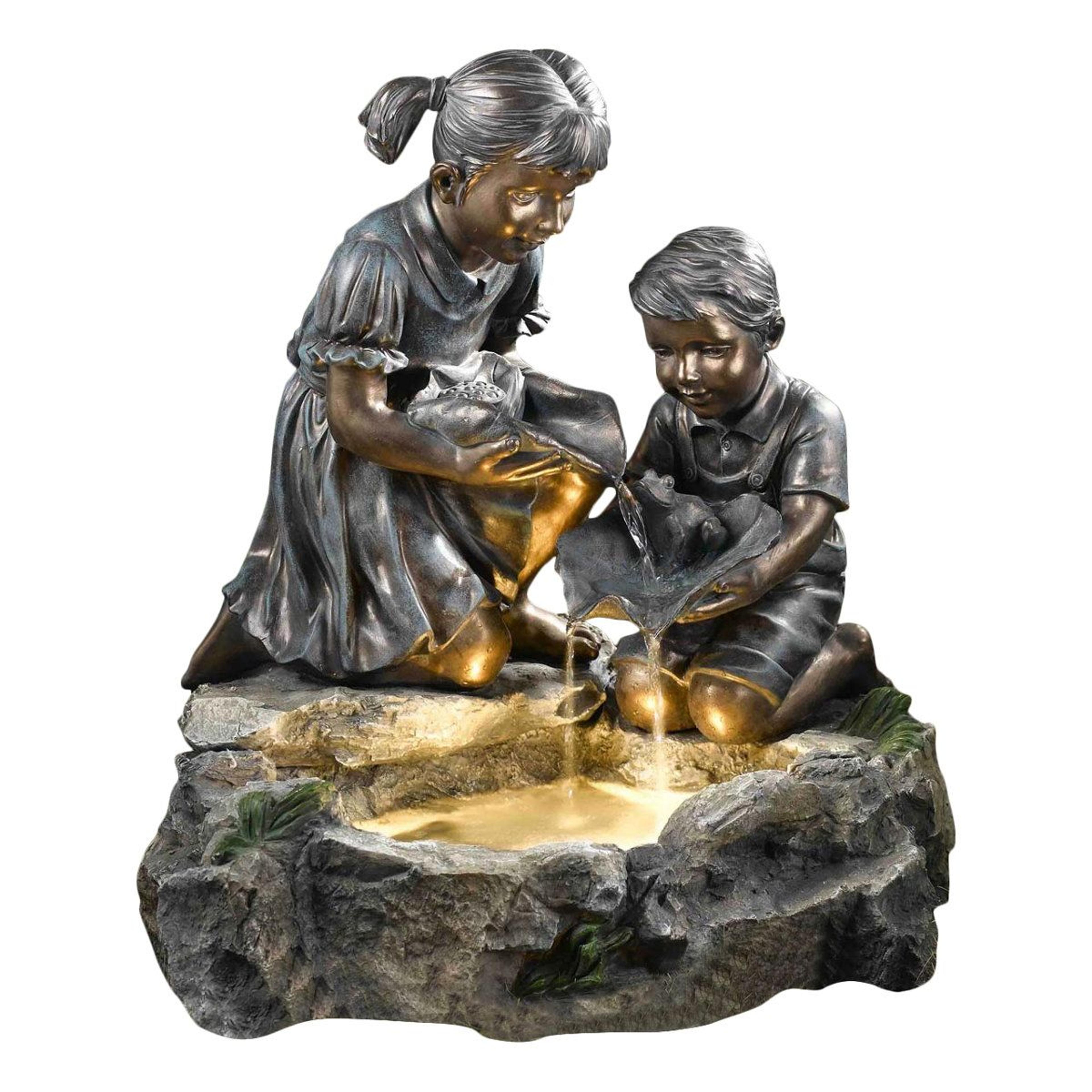 lighted sibling cascade outdoor floor fountain with led garden accent