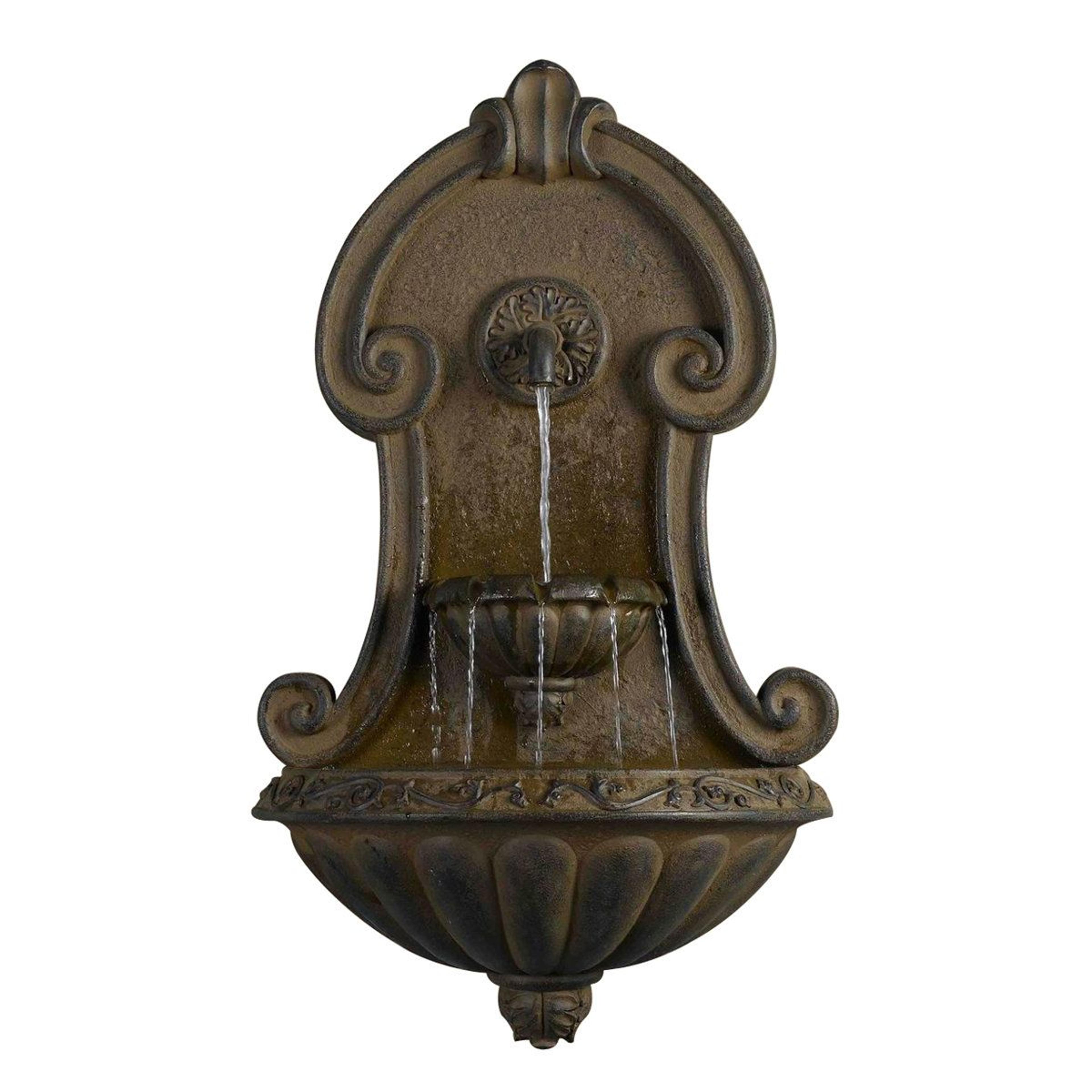 classic outdoor wall fountain weather resistant tiered garden water feature