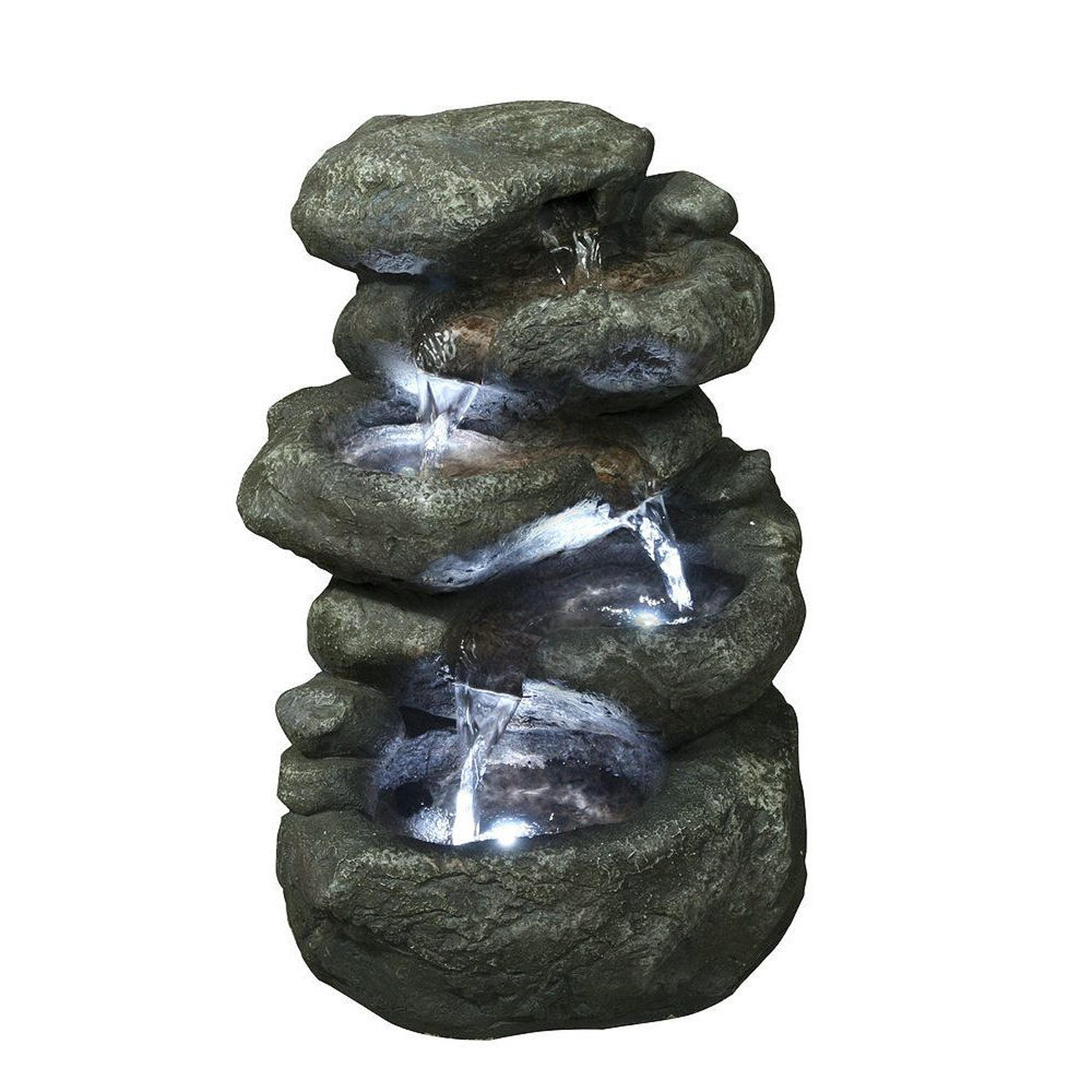indoor rock water fountain with led lights for relaxing home decor
