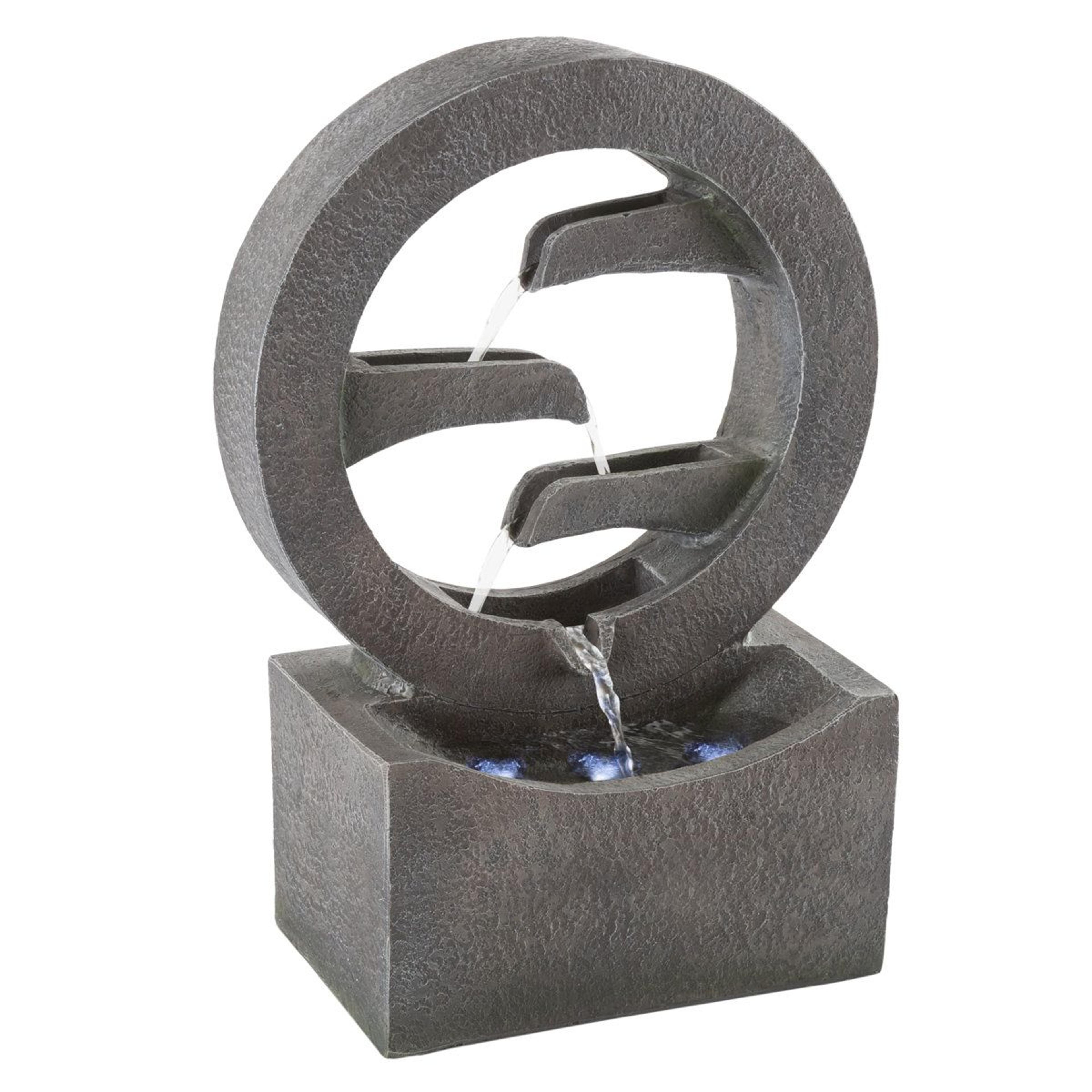 pure garden 4 tier outdoor water fountain with led lights hand painted polyresin cascade