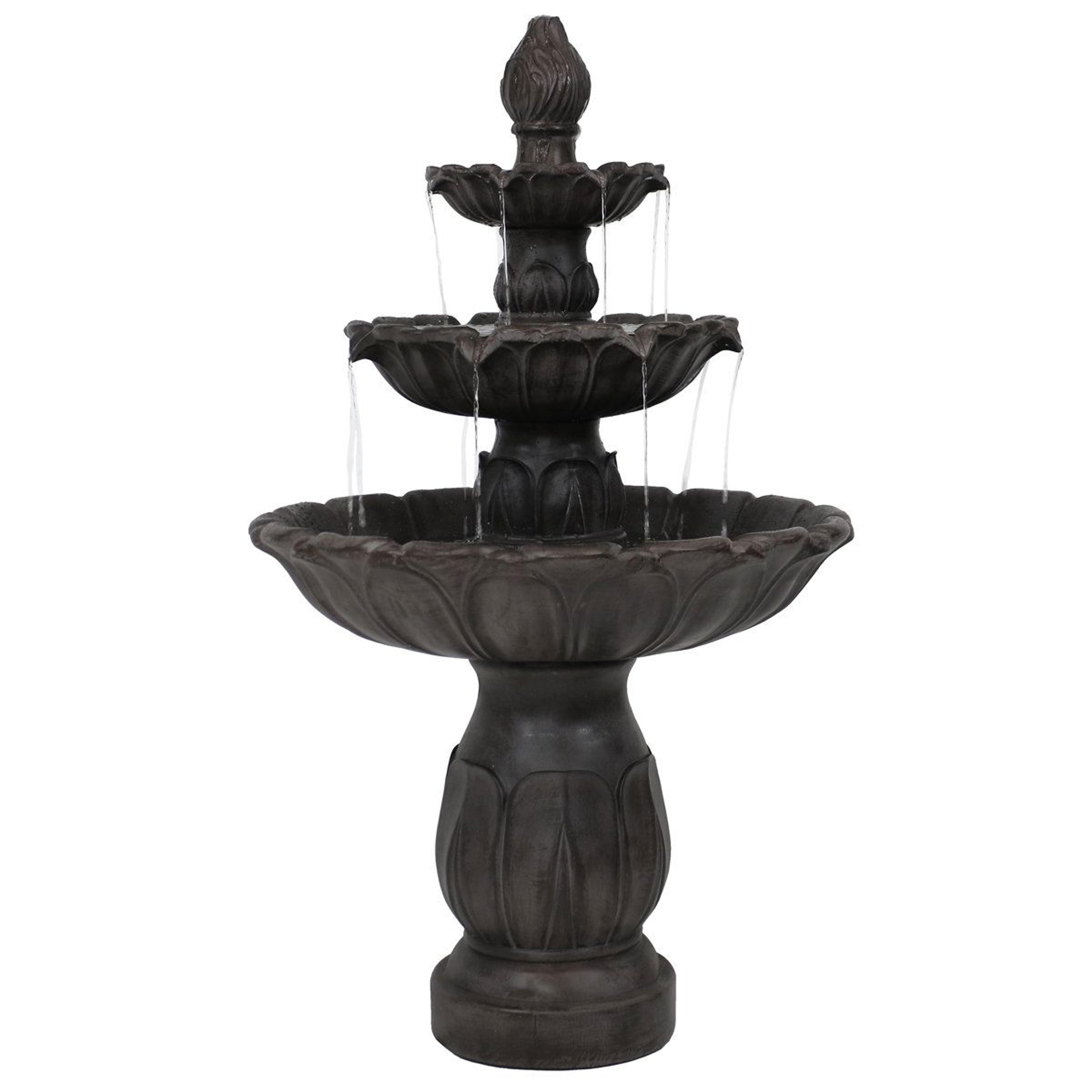 arnolec classic 3 tier outdoor water fountain dark brown garden water feature
