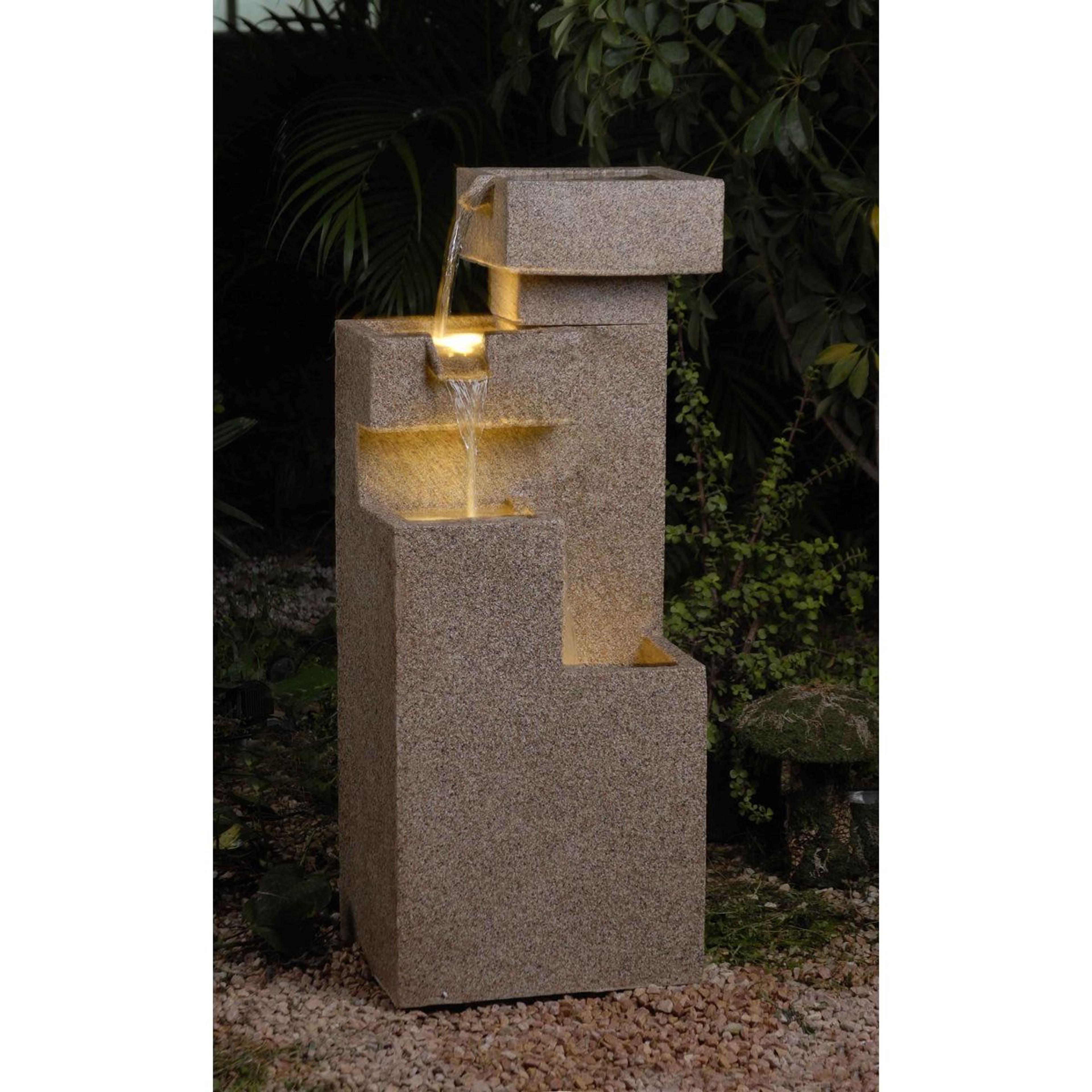 colter weather resistant tiered outdoor fountain with lights
