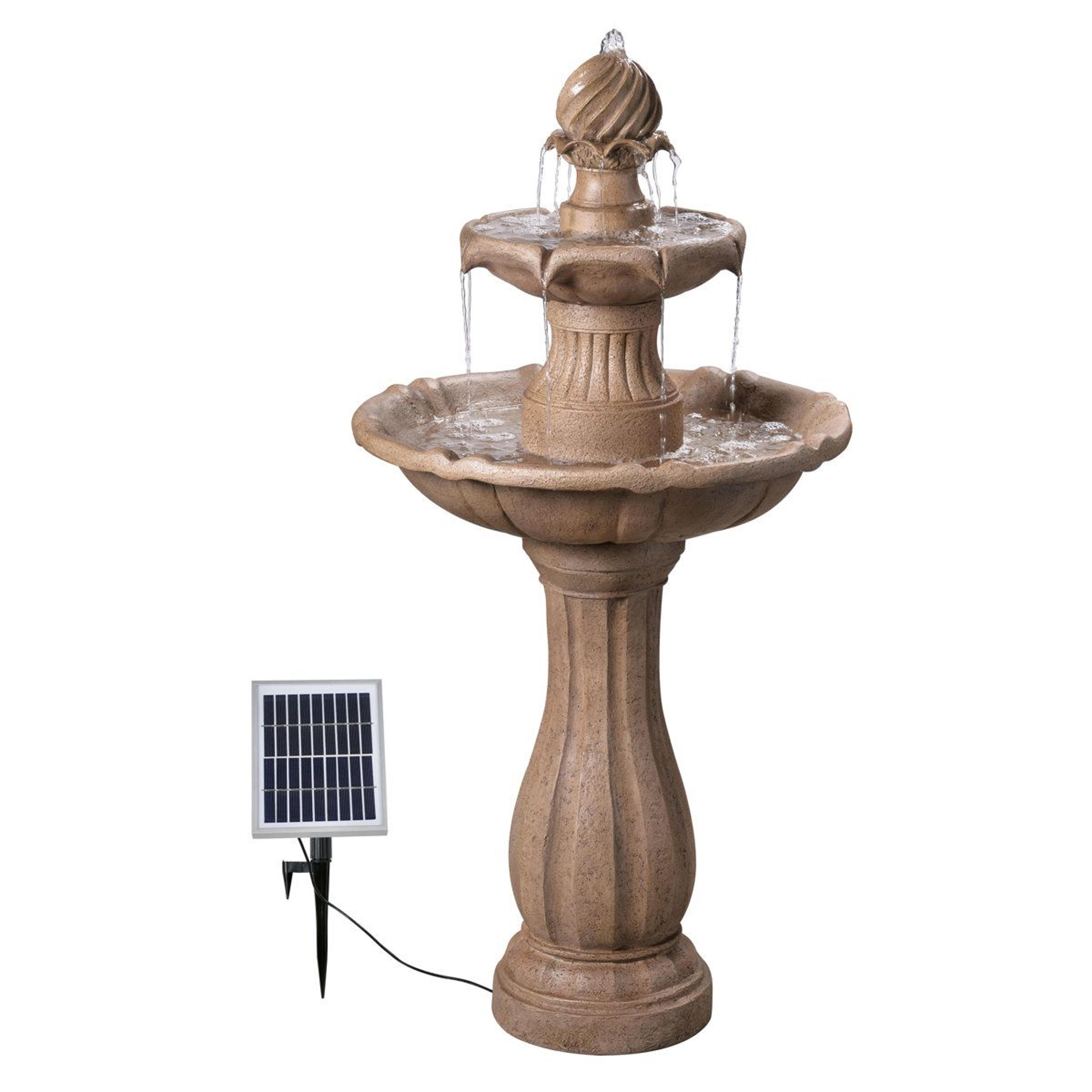 frost 3 tier solar outdoor floor fountain sandstone garden water feature