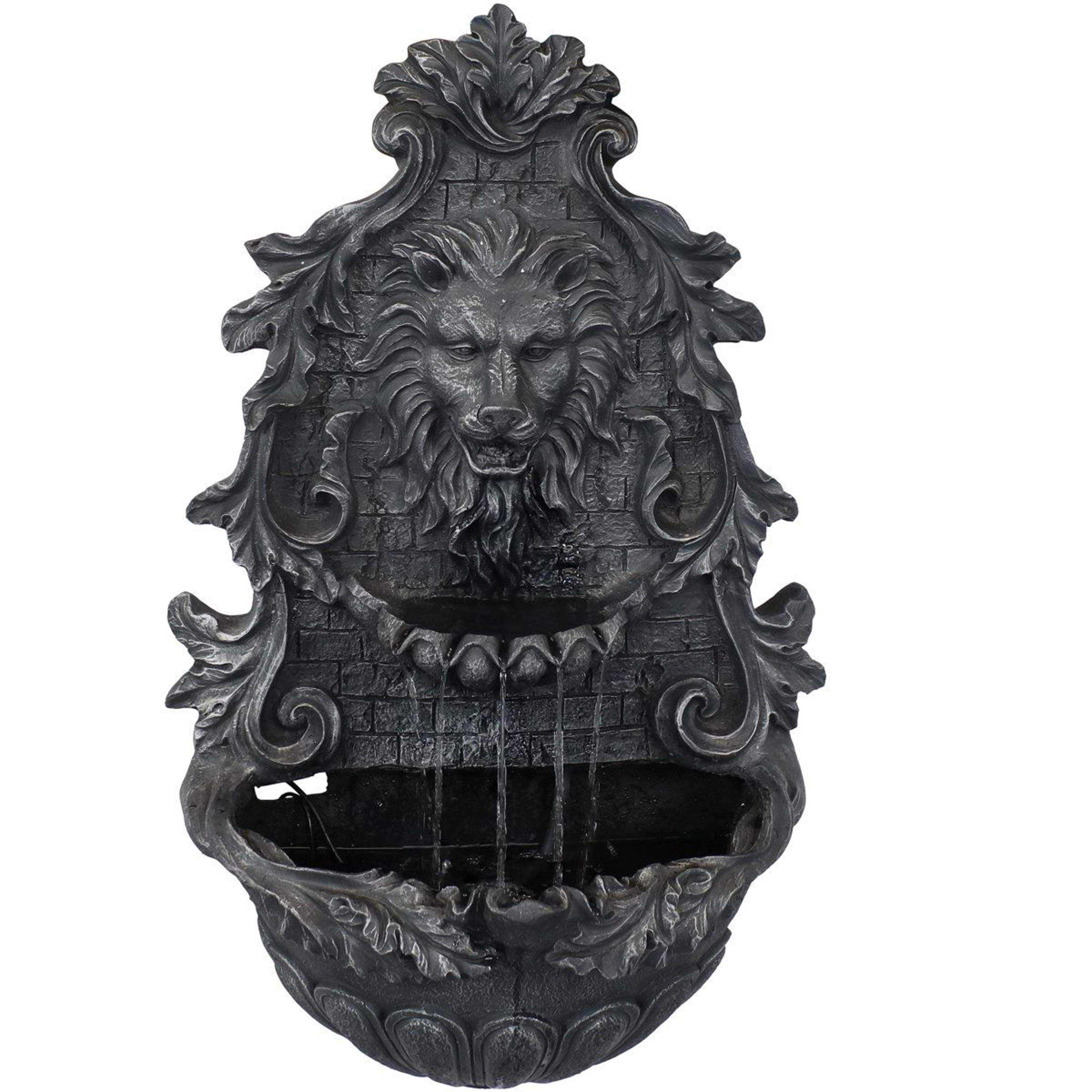 dupond solar lion head outdoor wall fountain with led light