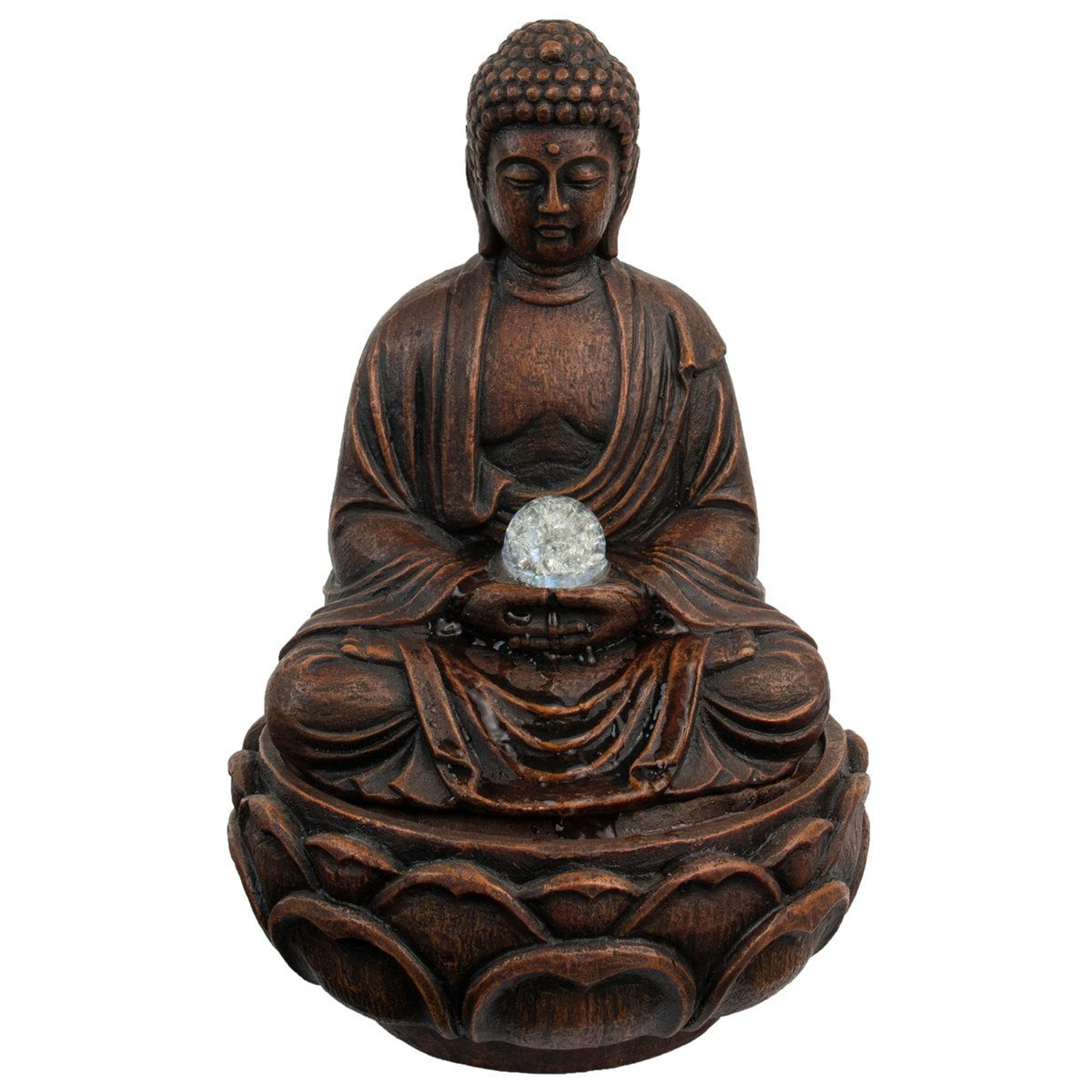 pure garden buddha tabletop water fountain with led lights