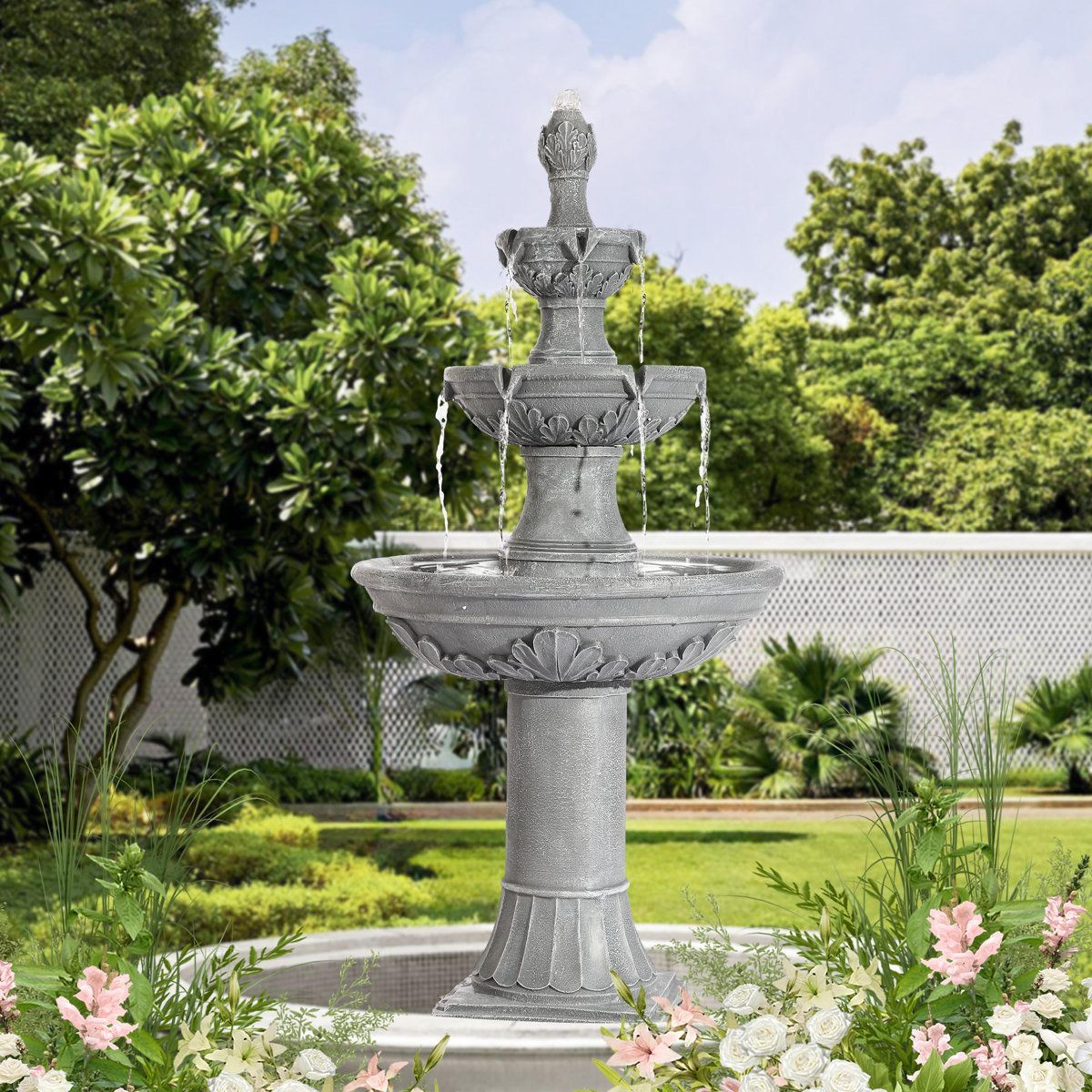 48.4 inch pineapple italian outdoor water fountain 3 tier cascading garden fountain