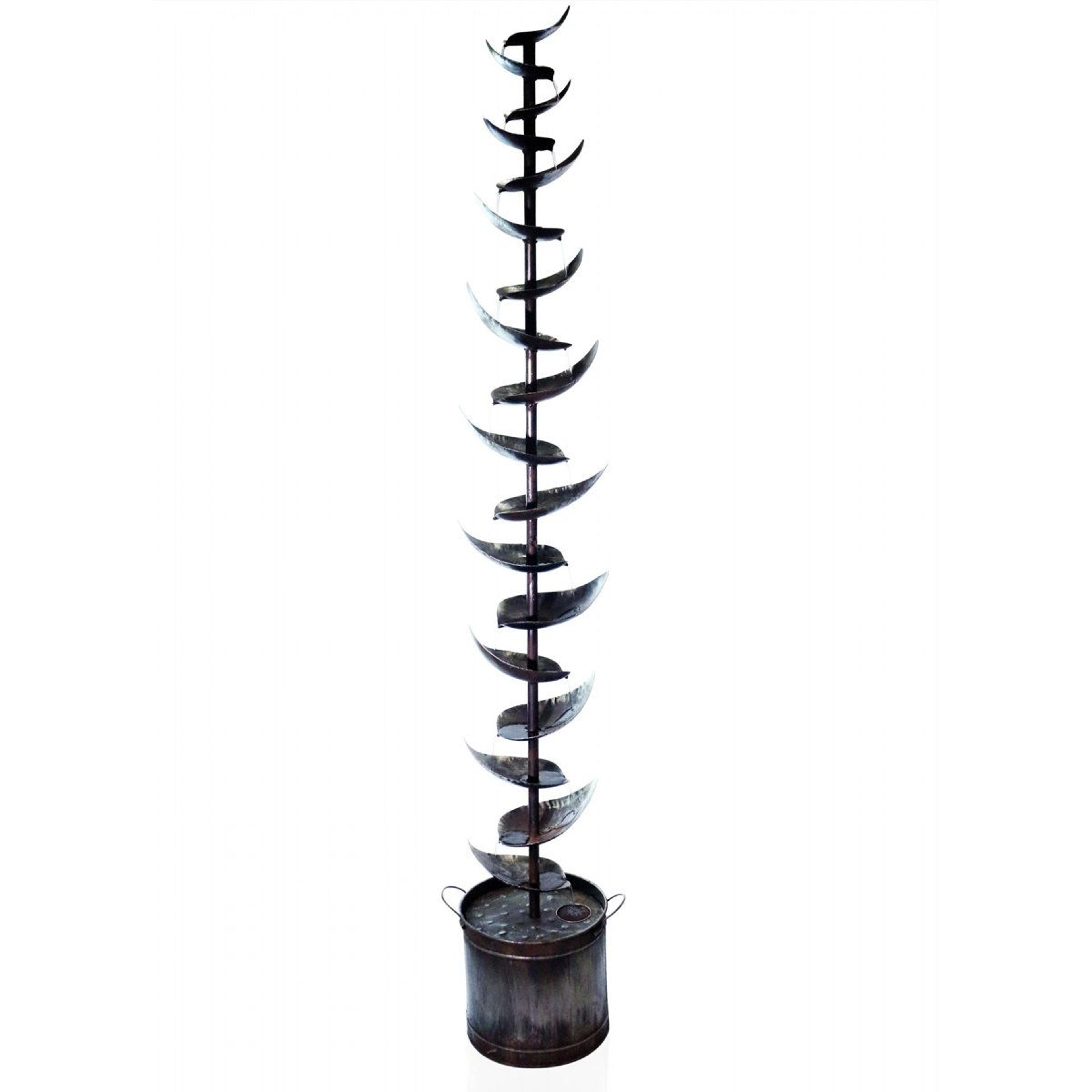 70 inch tiered metal floor fountain with led lights