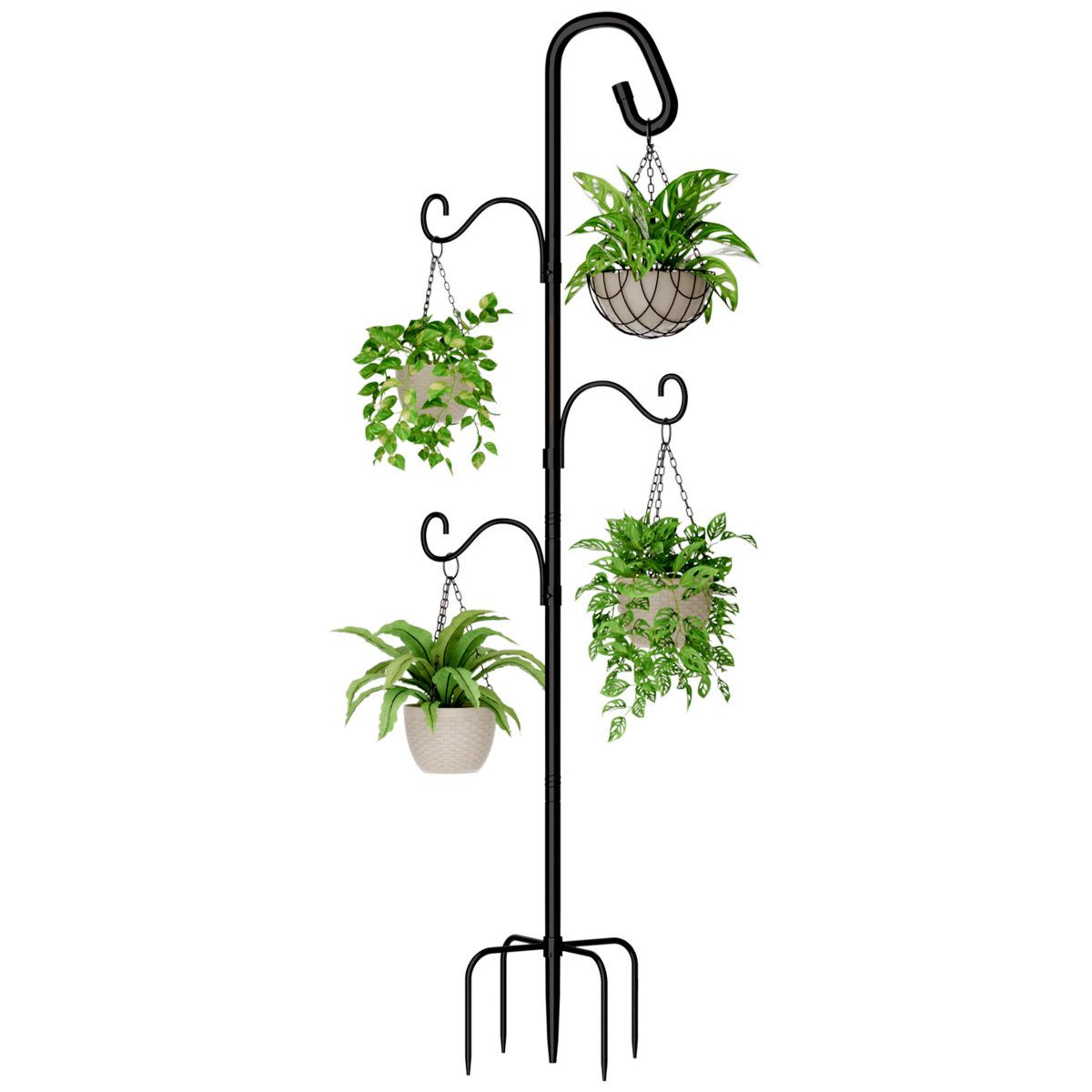61 inch heavy duty shepherds hook bird feeder pole hanging plant stand