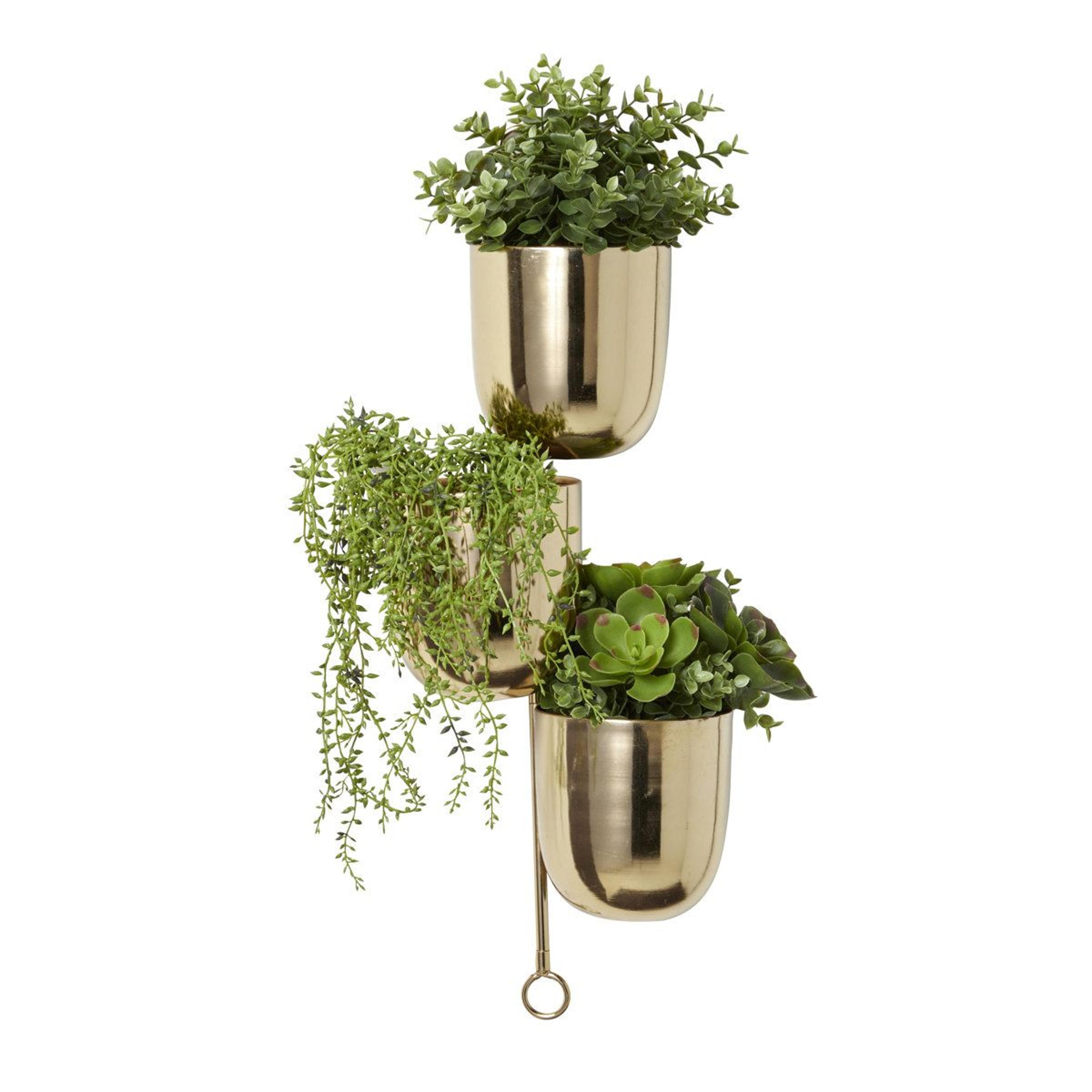 70 inch metal plant hanger for hanging planters indoor outdoor wall holder gold
