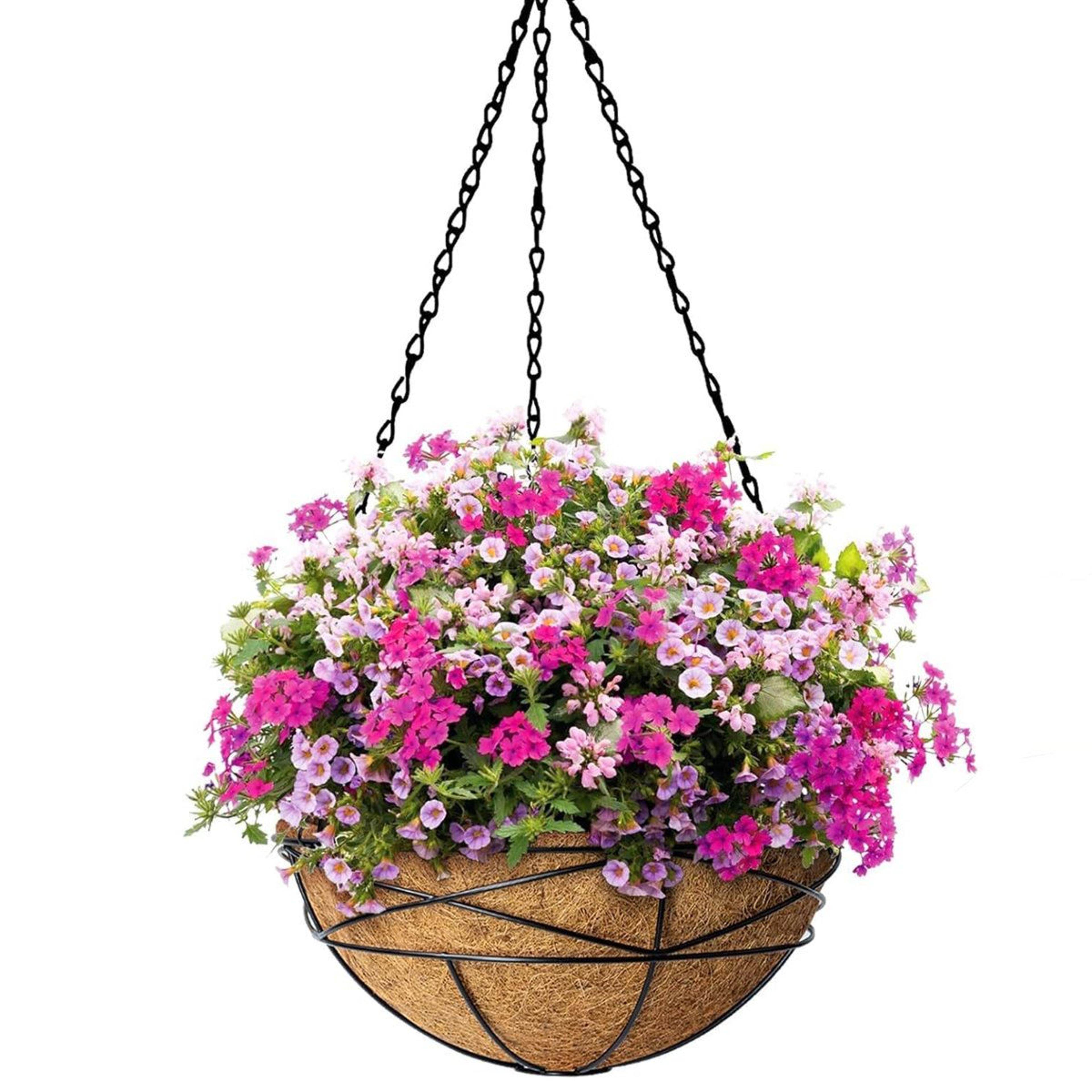 14 inch hanging planter basket with coco liner for indoor outdoor plants