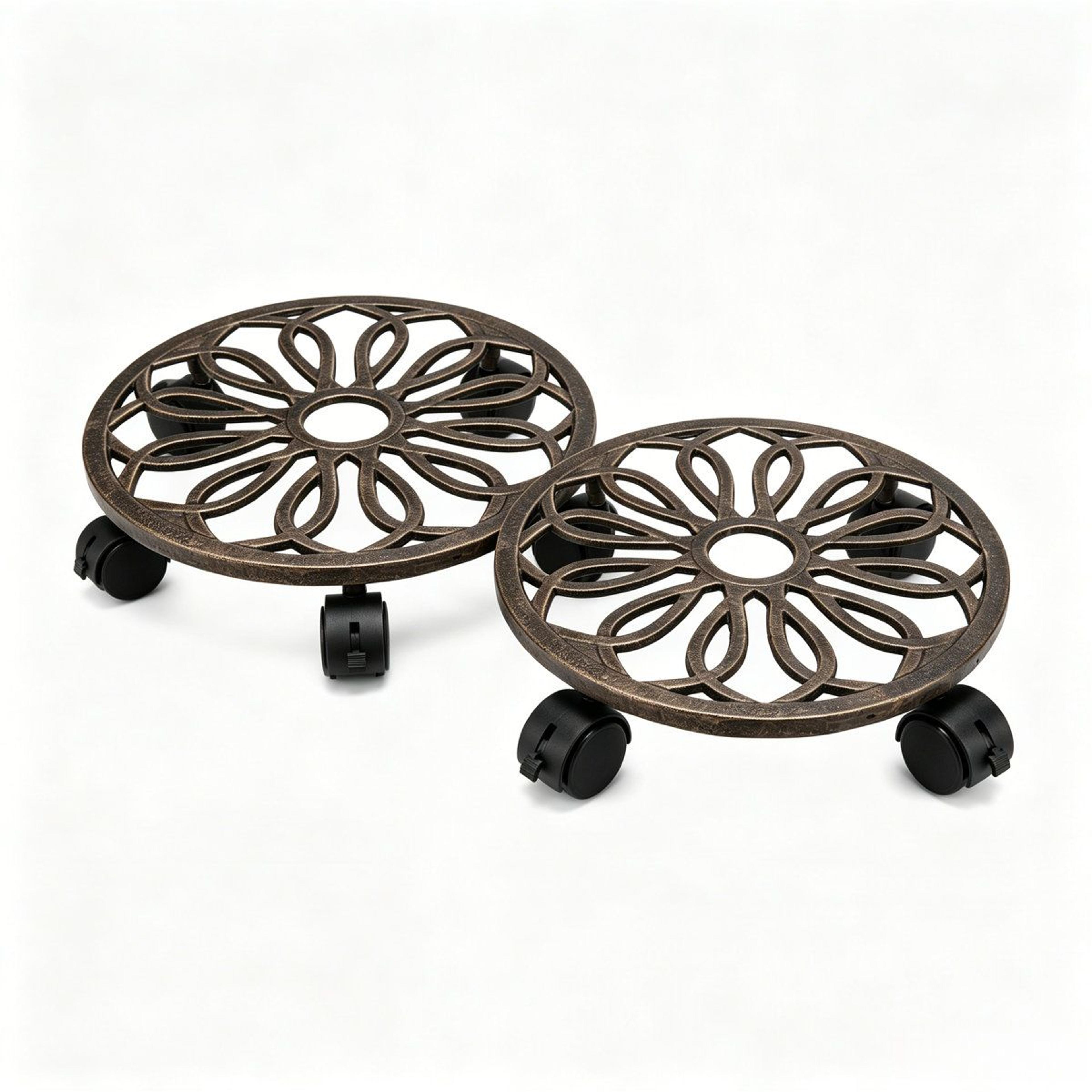 12 inch heavy duty plant caddy rolling plant stand with locking wheels set of 2