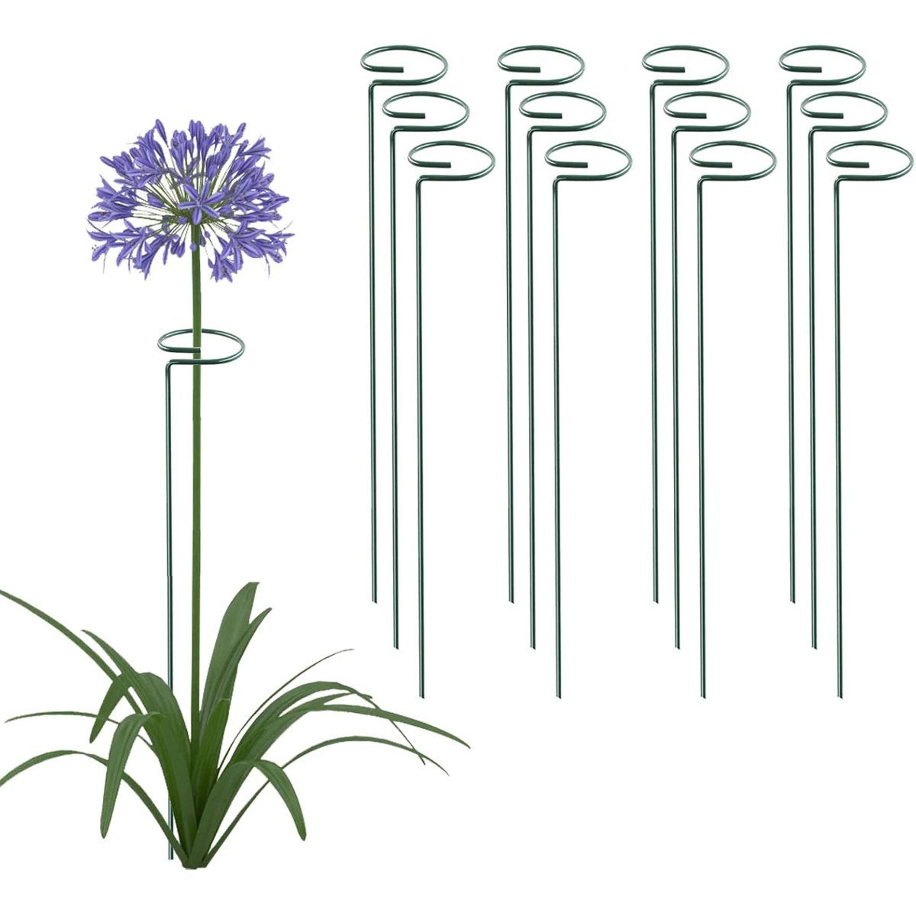 16 inch metal plant support stakes set of 12 garden flower and vegetable supports
