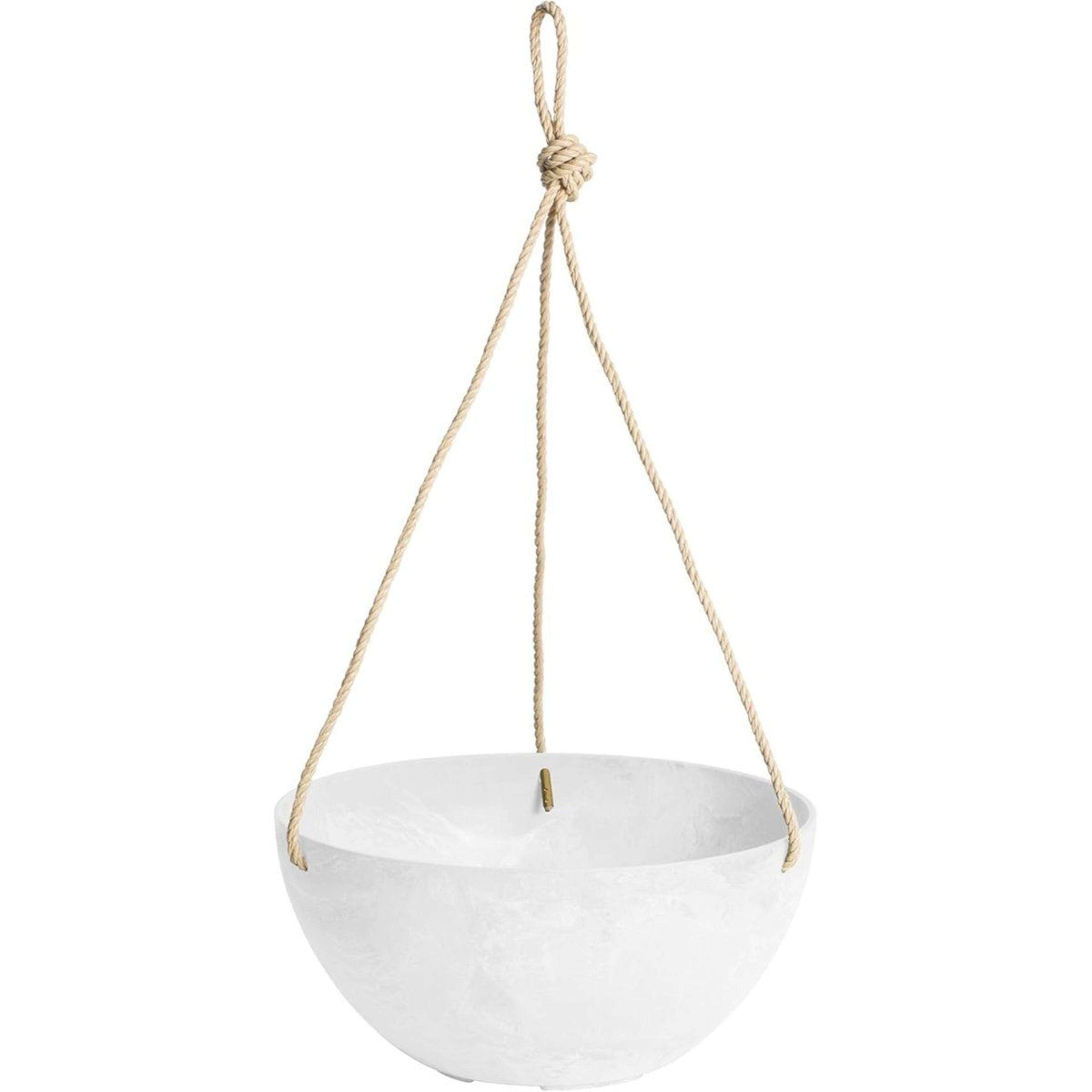 self watering hanging planter white plastic indoor outdoor garden pot