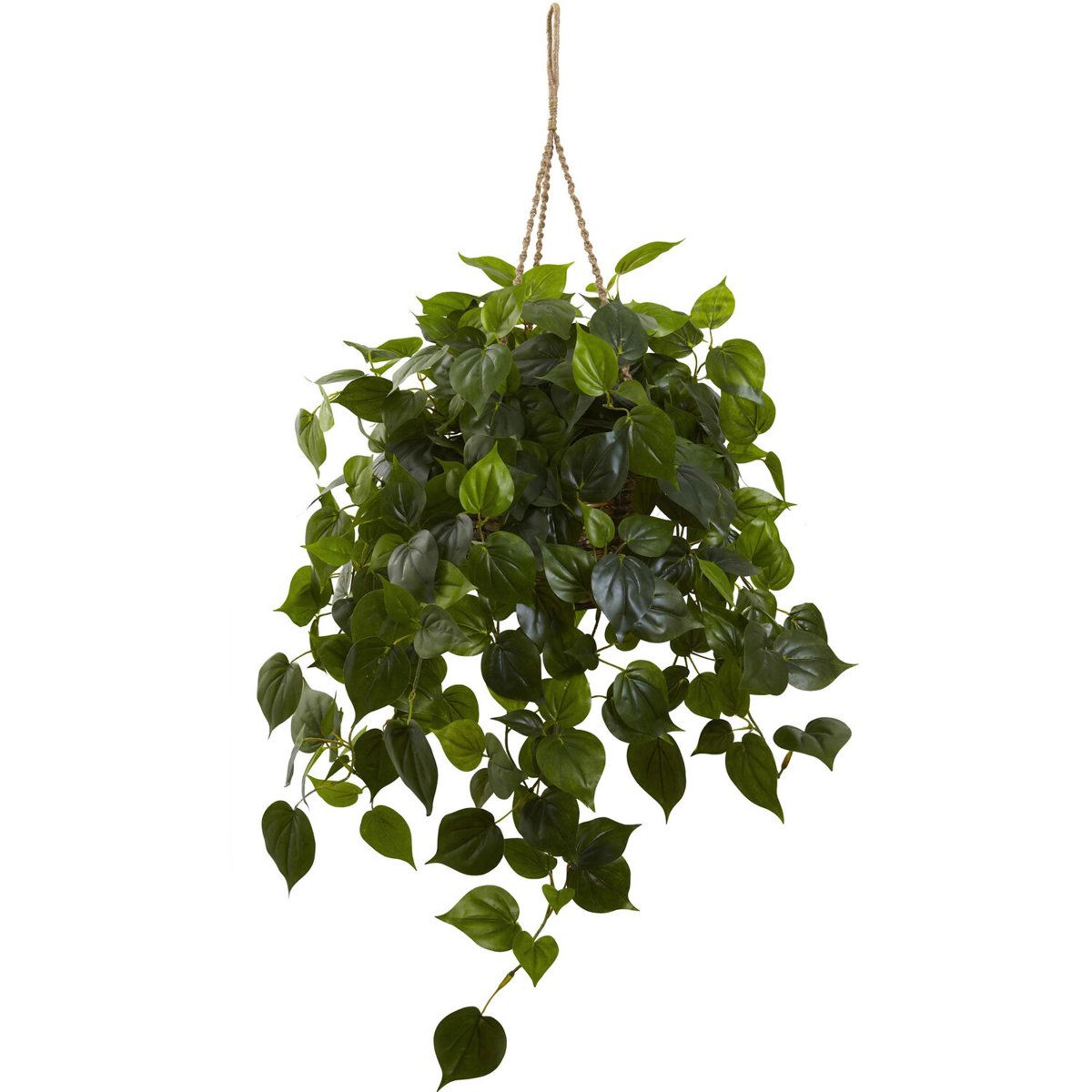 artificial philodendron hanging basket uv resistant indoor outdoor plant