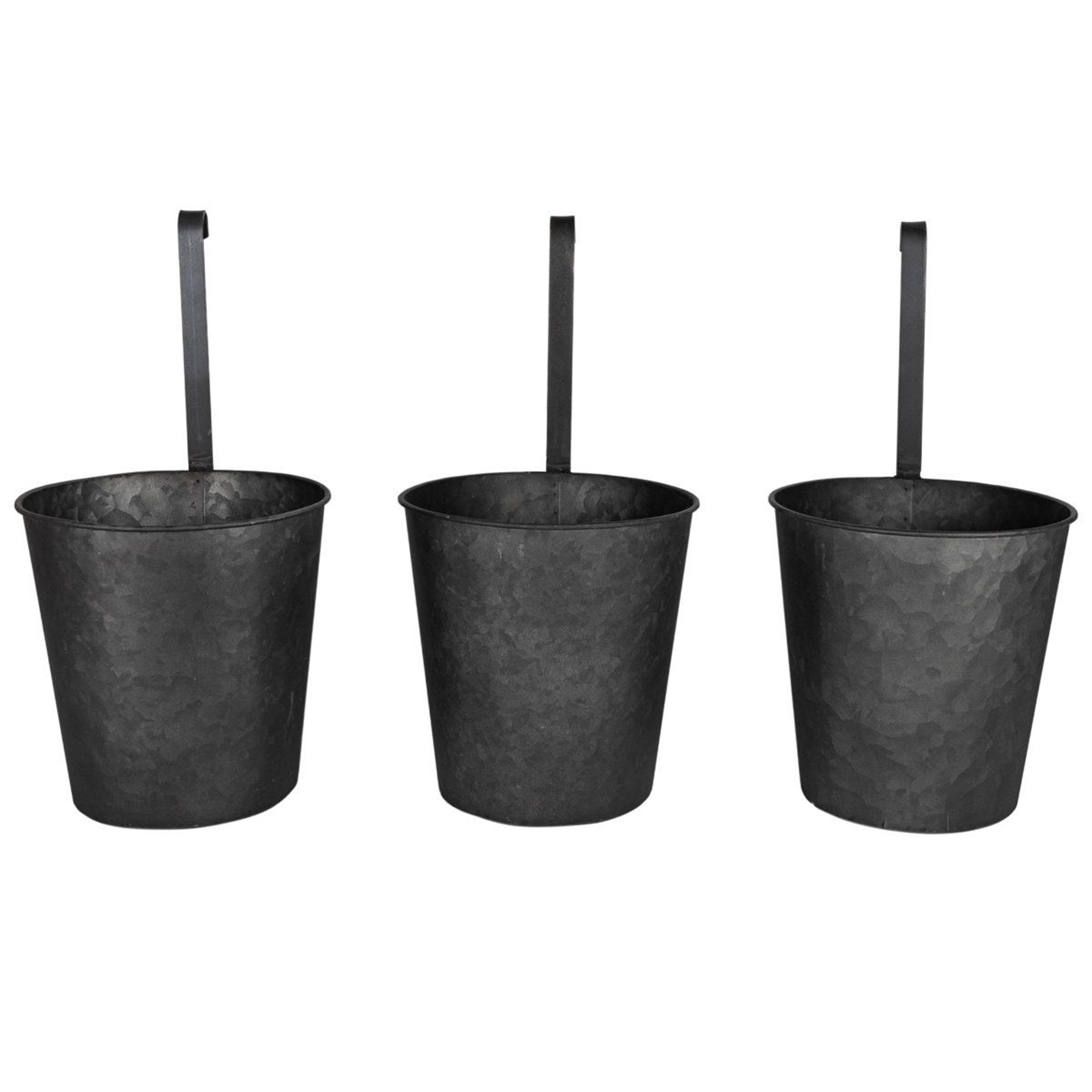 modern farmhouse galvanized metal hanging wall planters set of 3