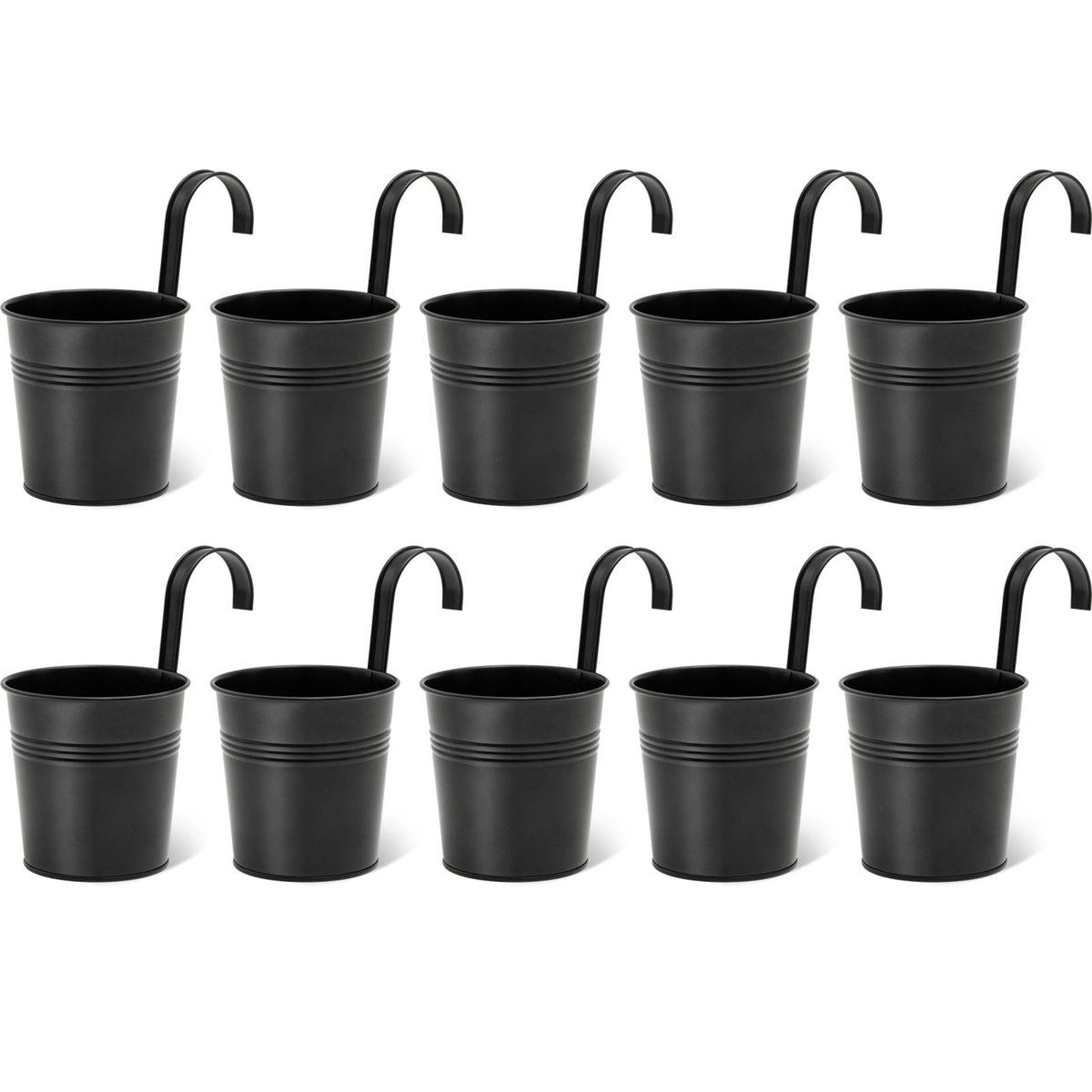 ebern designs hanging planter baskets set of 10 metal balcony planters with detachable hooks
