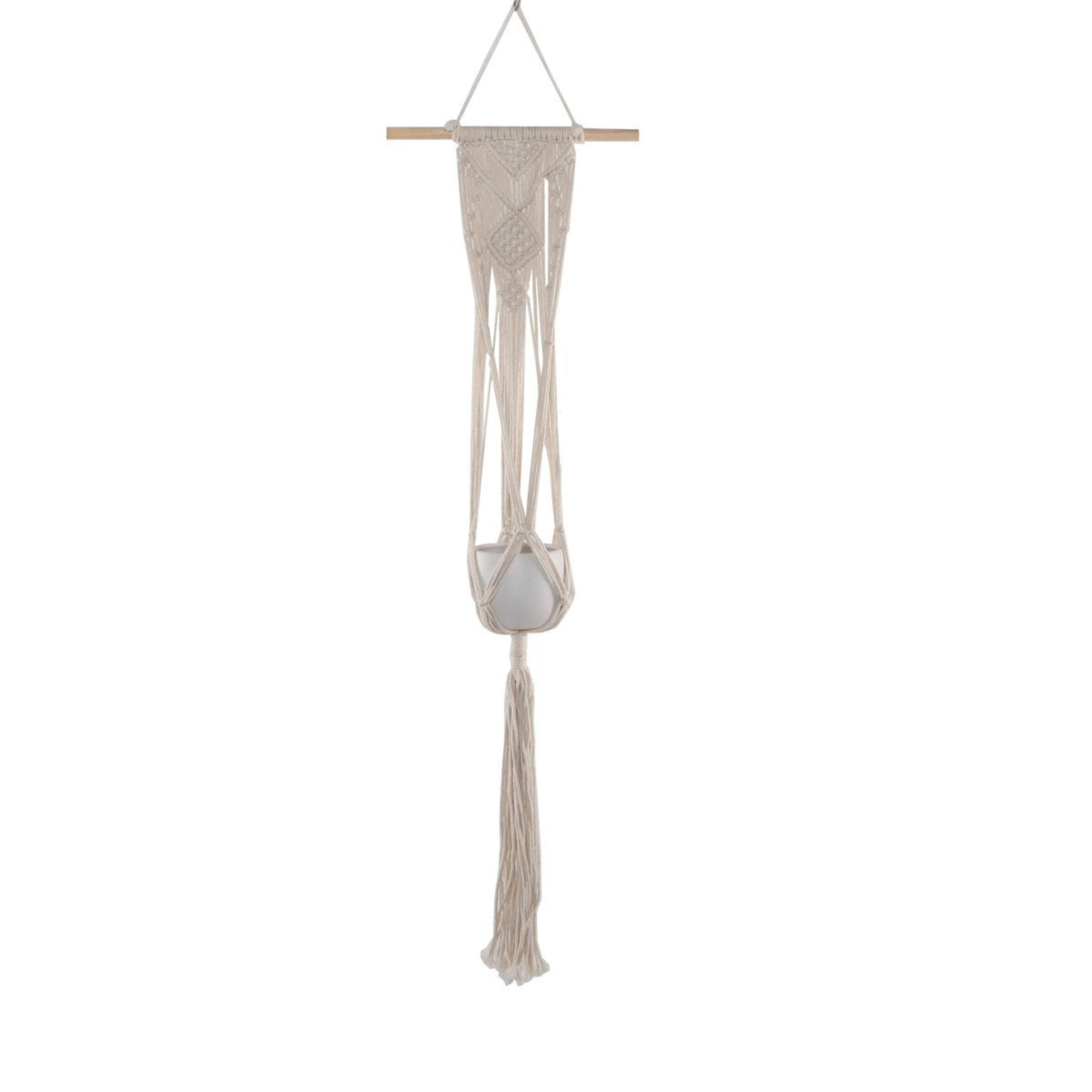 norbert ceramic hanging planter with macrame hanging plant holder