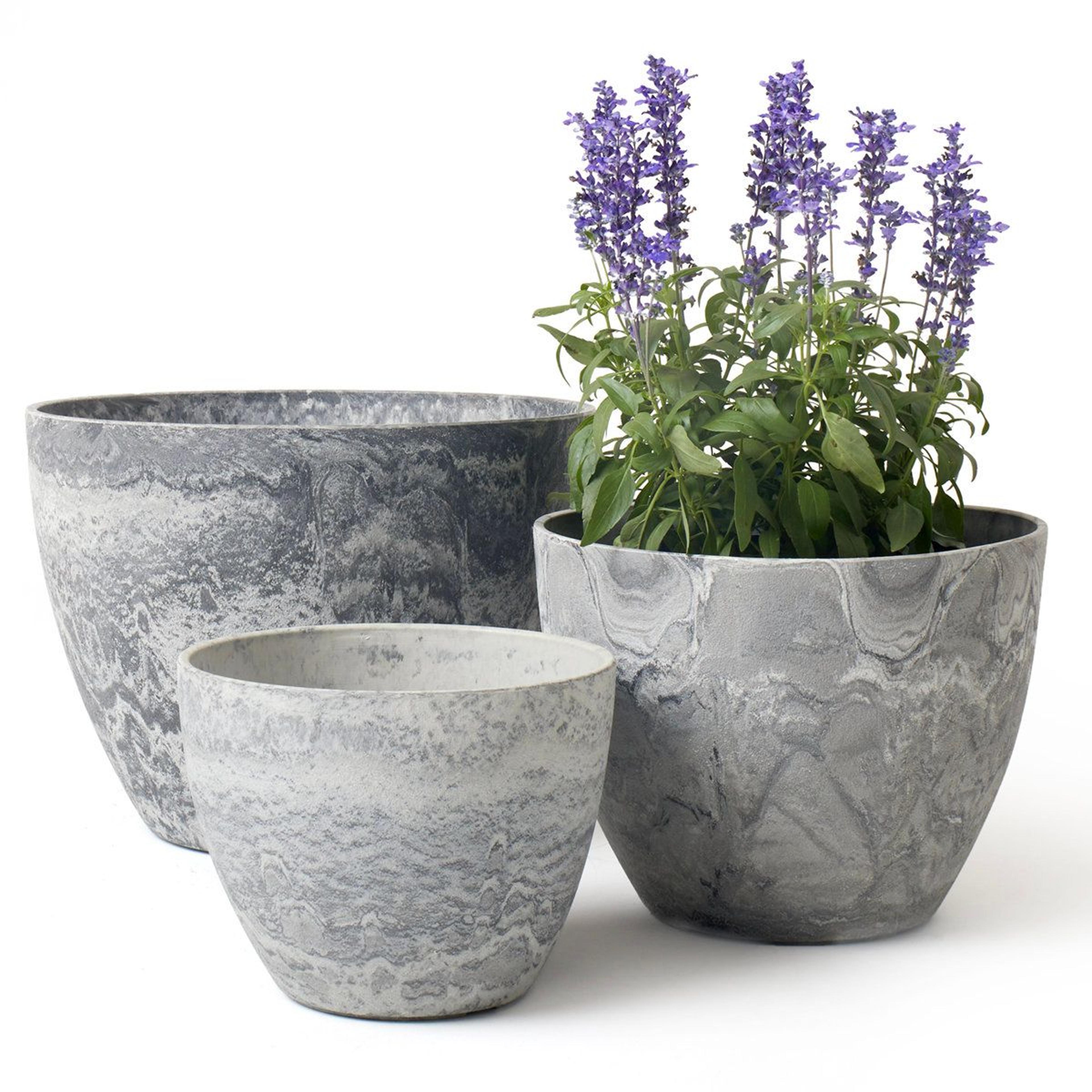 nova modern outdoor planter pots set of 3 weather resistant garden planters