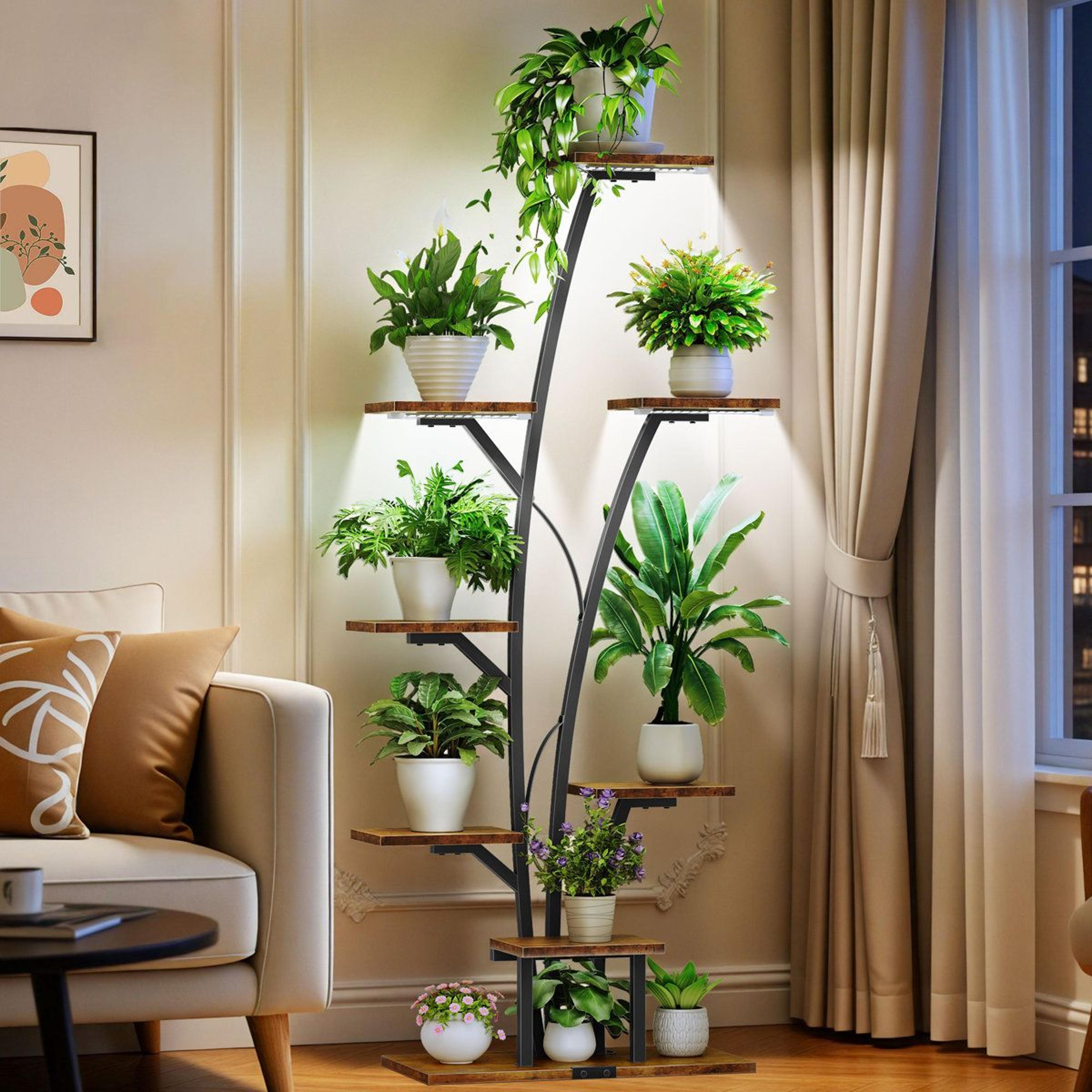 grow light plant stand 8 tier indoor plant shelf metal rack