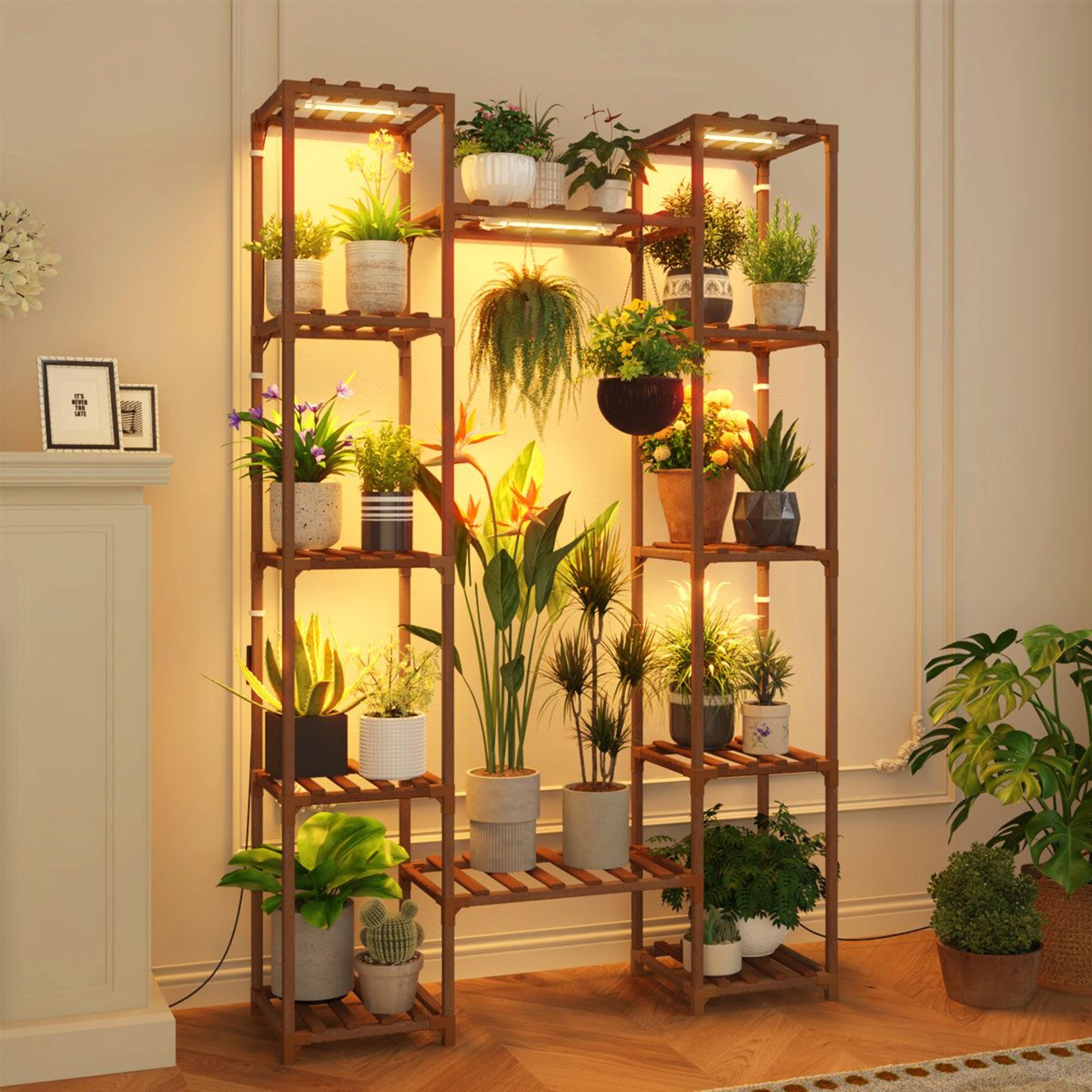 62 inch 12 tier indoor plant stand with grow lights