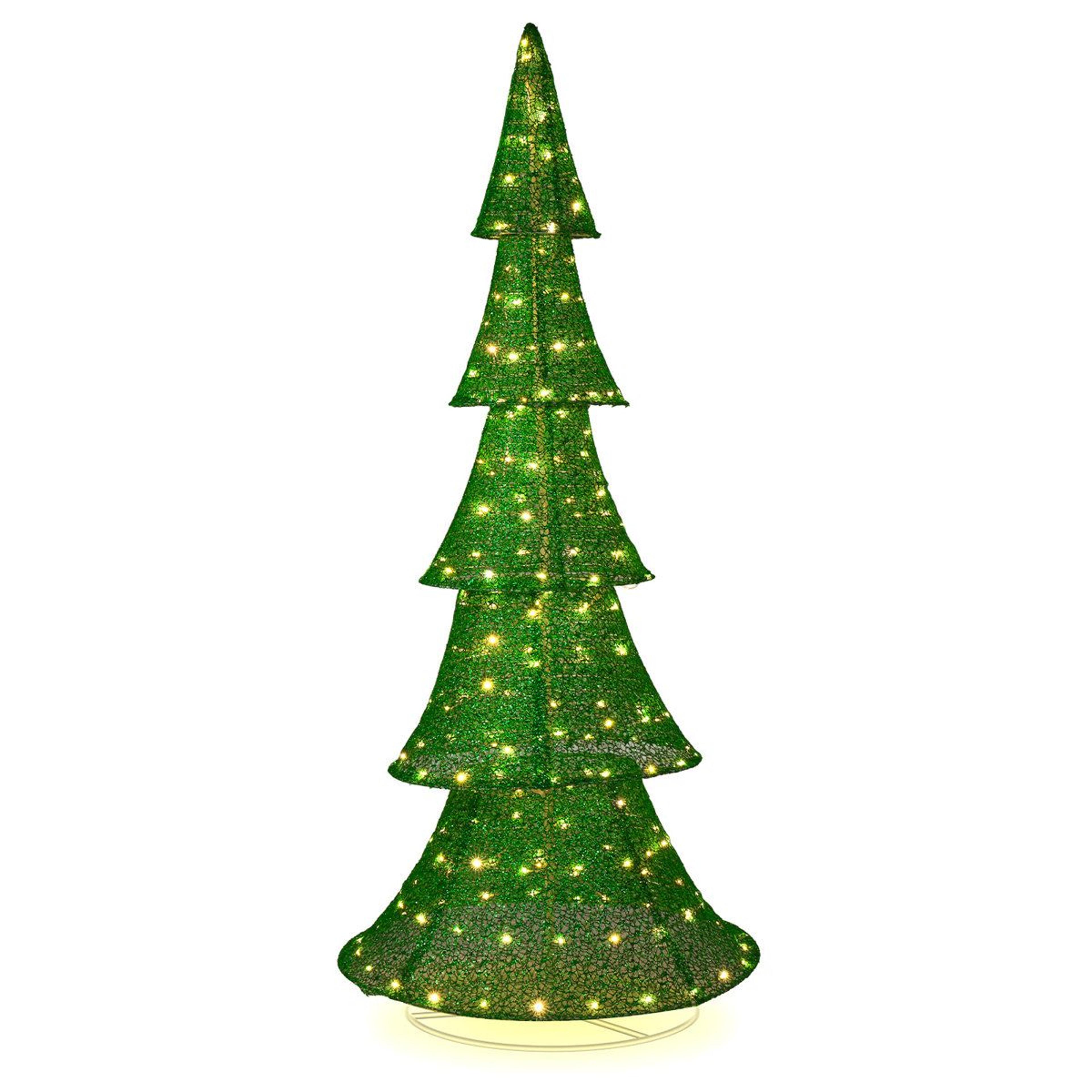 6ft lighted pop up christmas tree with 200 warm white leds outdoor decoration