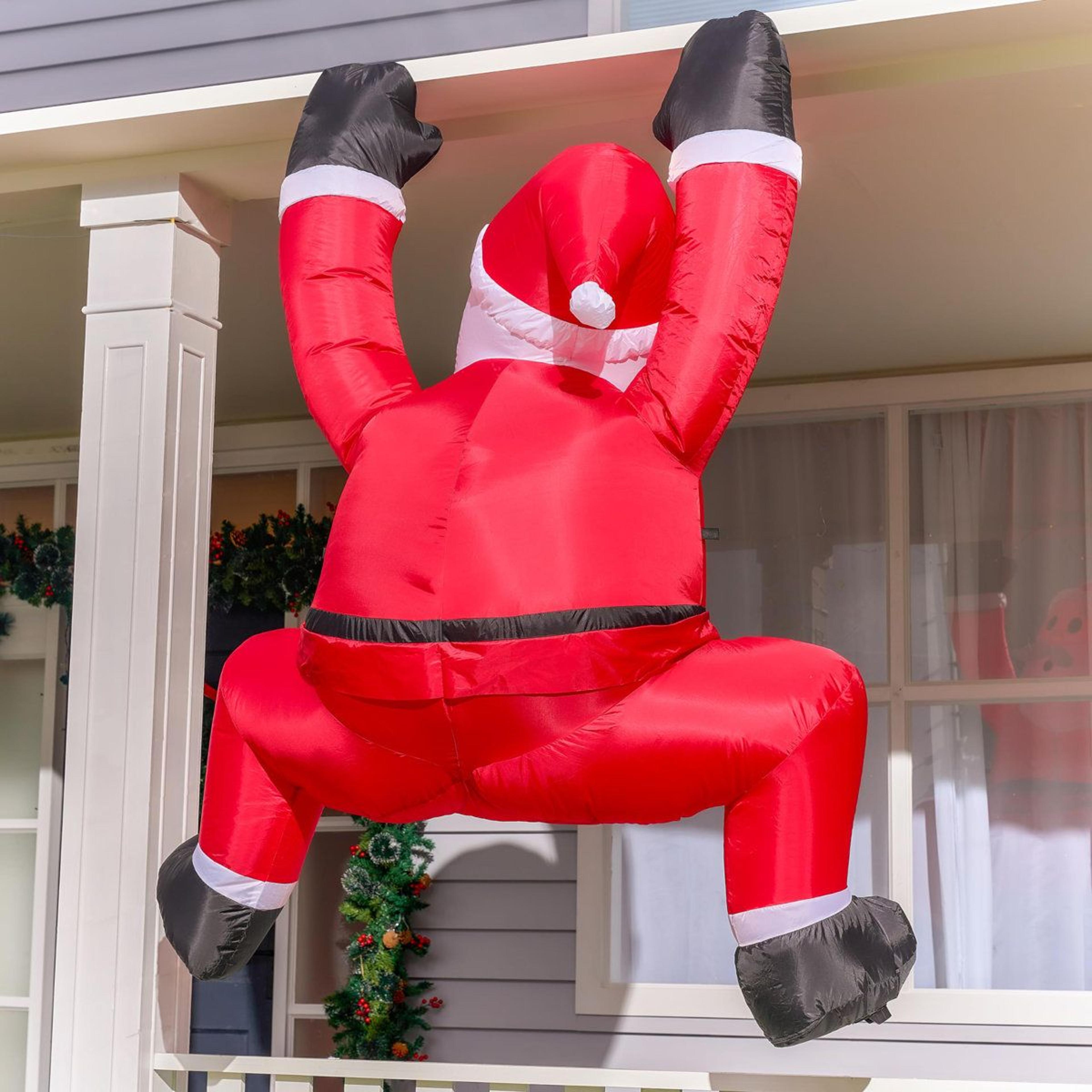 6ft christmas inflatable climbing santa with led lights for indoor outdoor decor