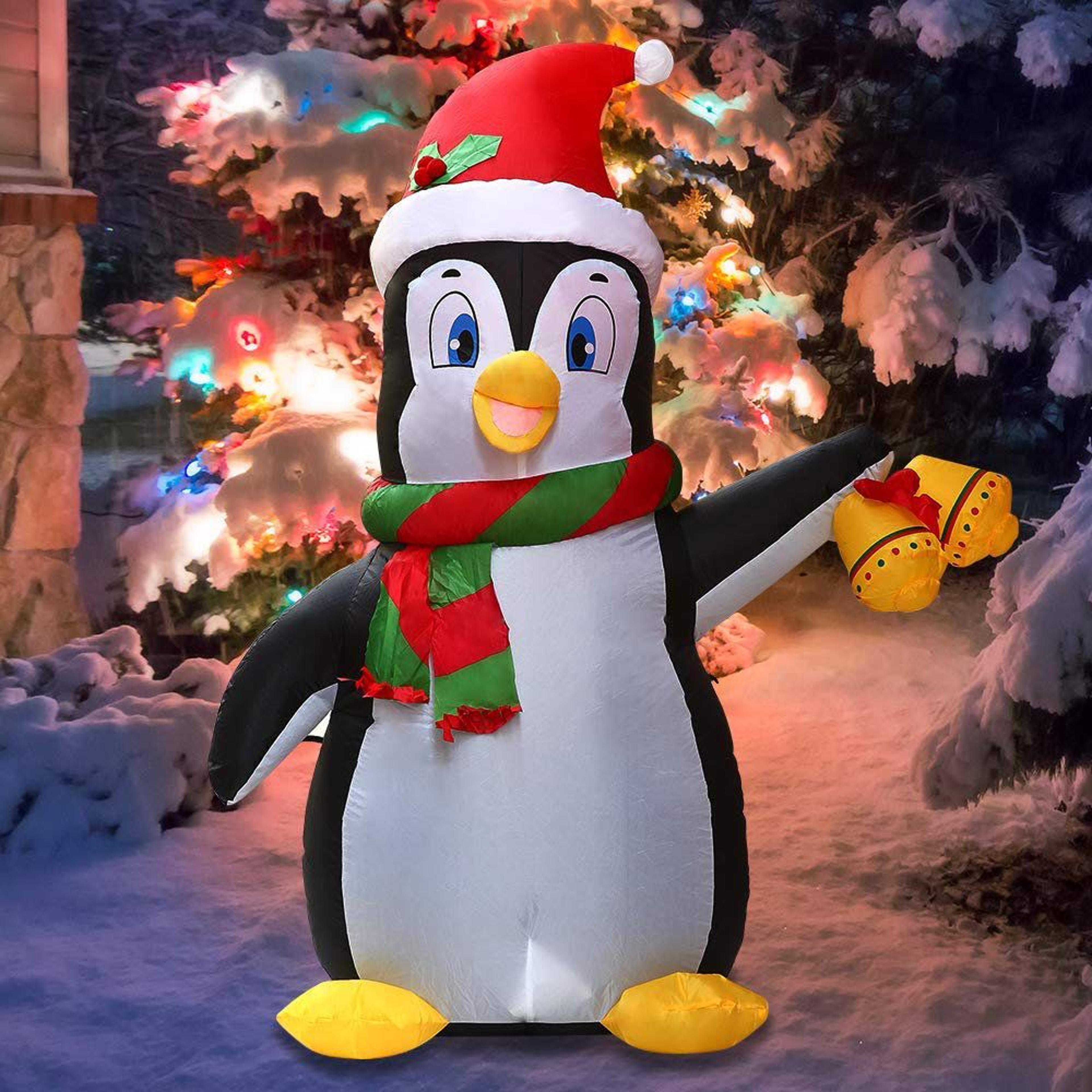 5ft lighted christmas inflatable penguin outdoor yard decoration