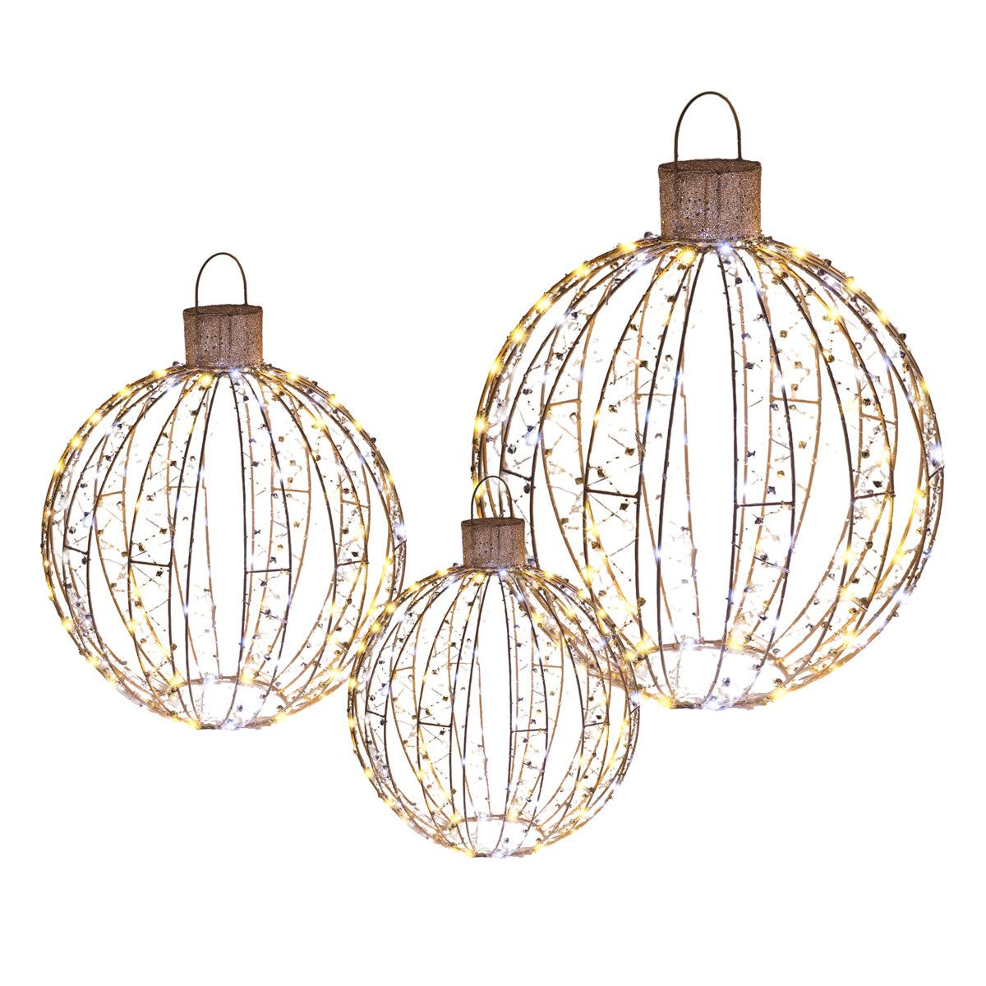 3 piece led hanging ball lights outdoor christmas decorations
