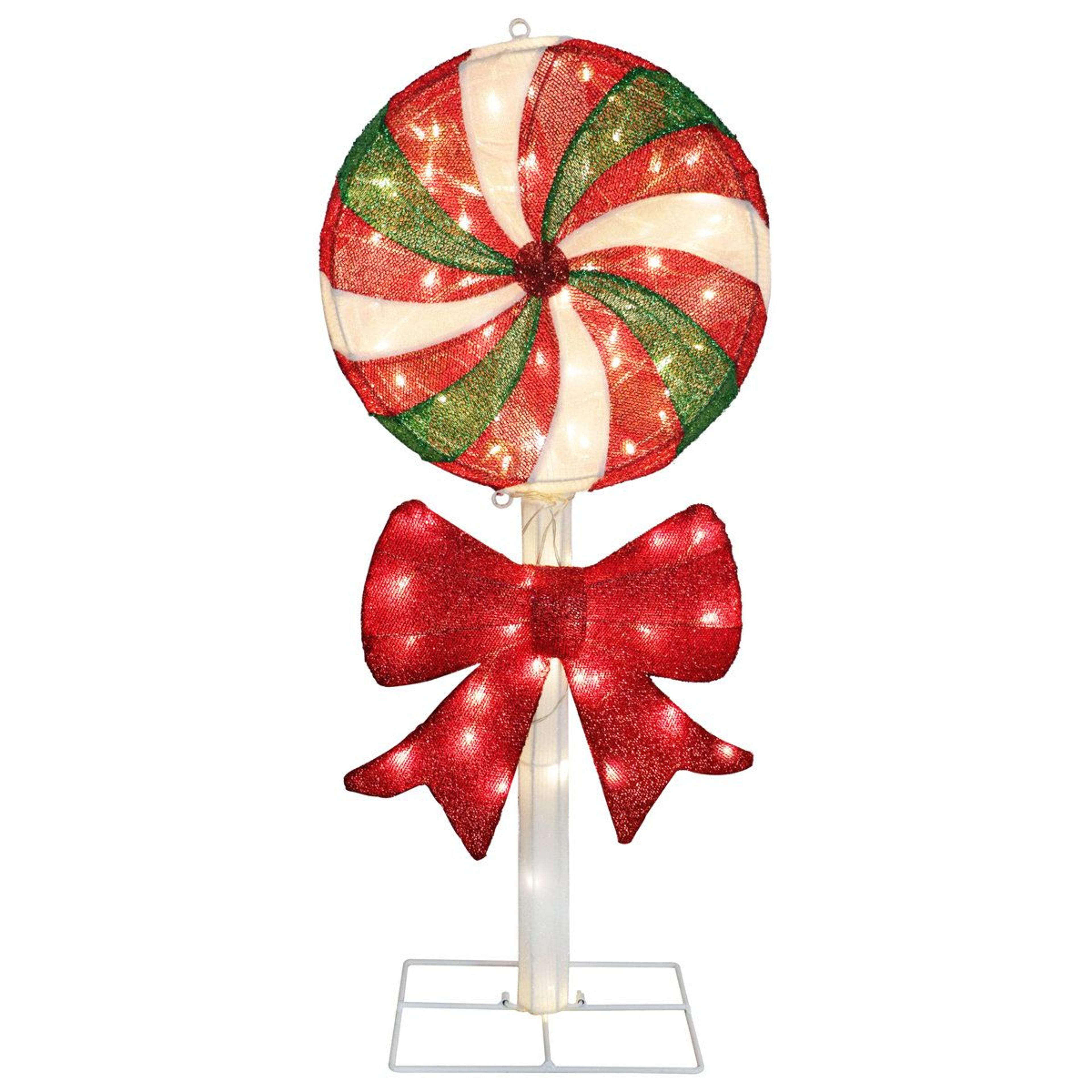 3 foot pre-lit christmas lollipop yard decor with 80 warm white led lights