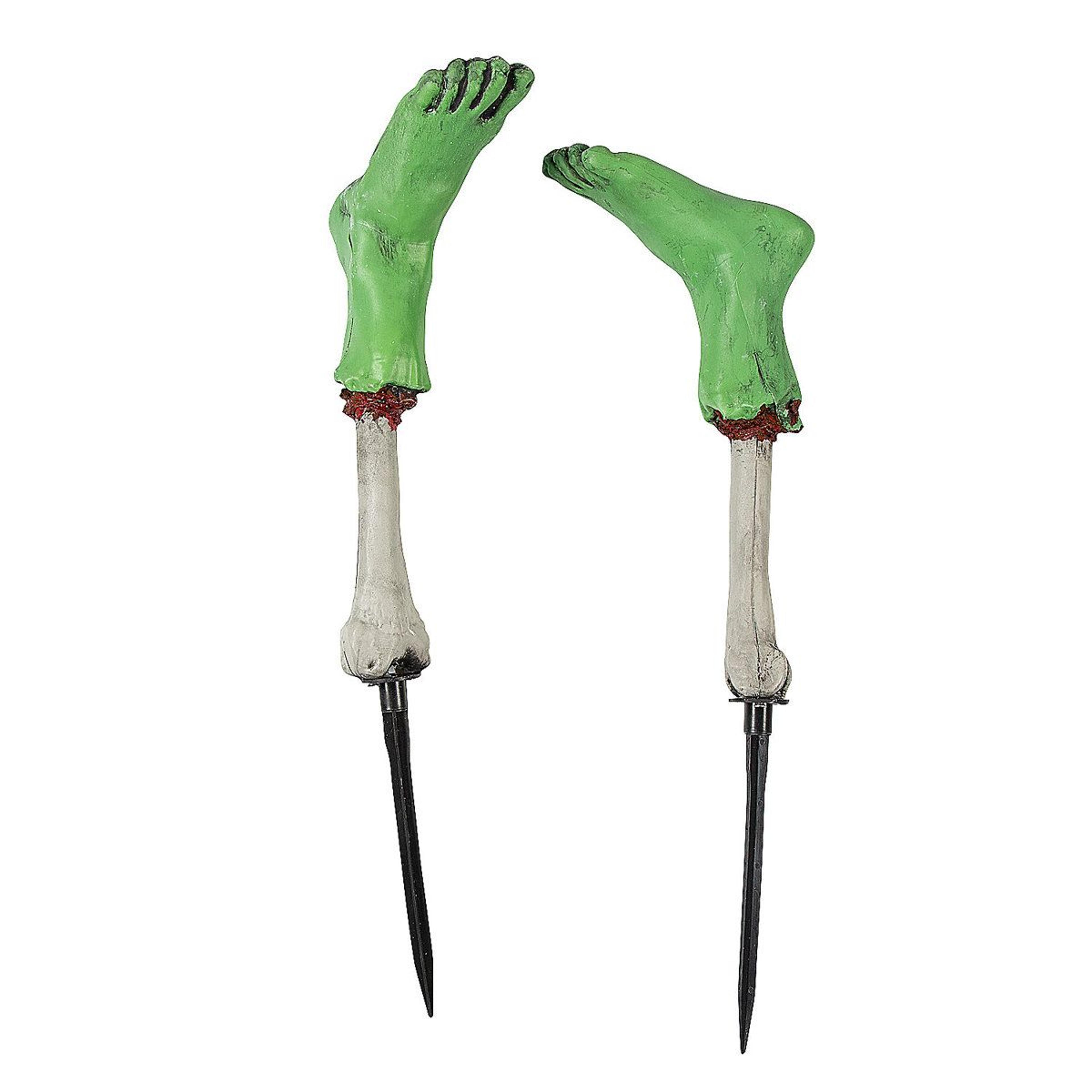 2 piece zombie feet halloween yard stakes outdoor garden decor
