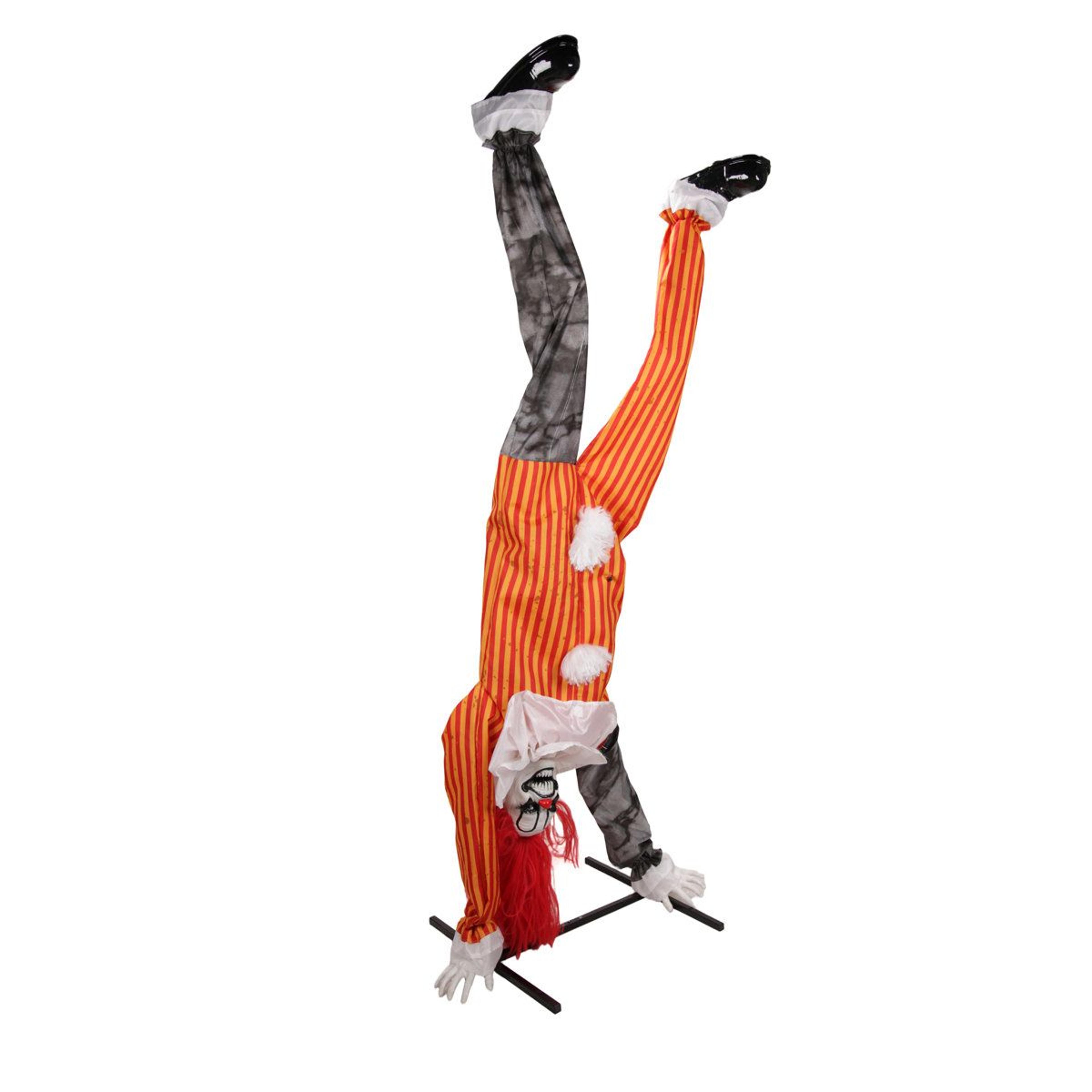 haunted hill farm 7.1 ft upside down clown animatronic halloween prop