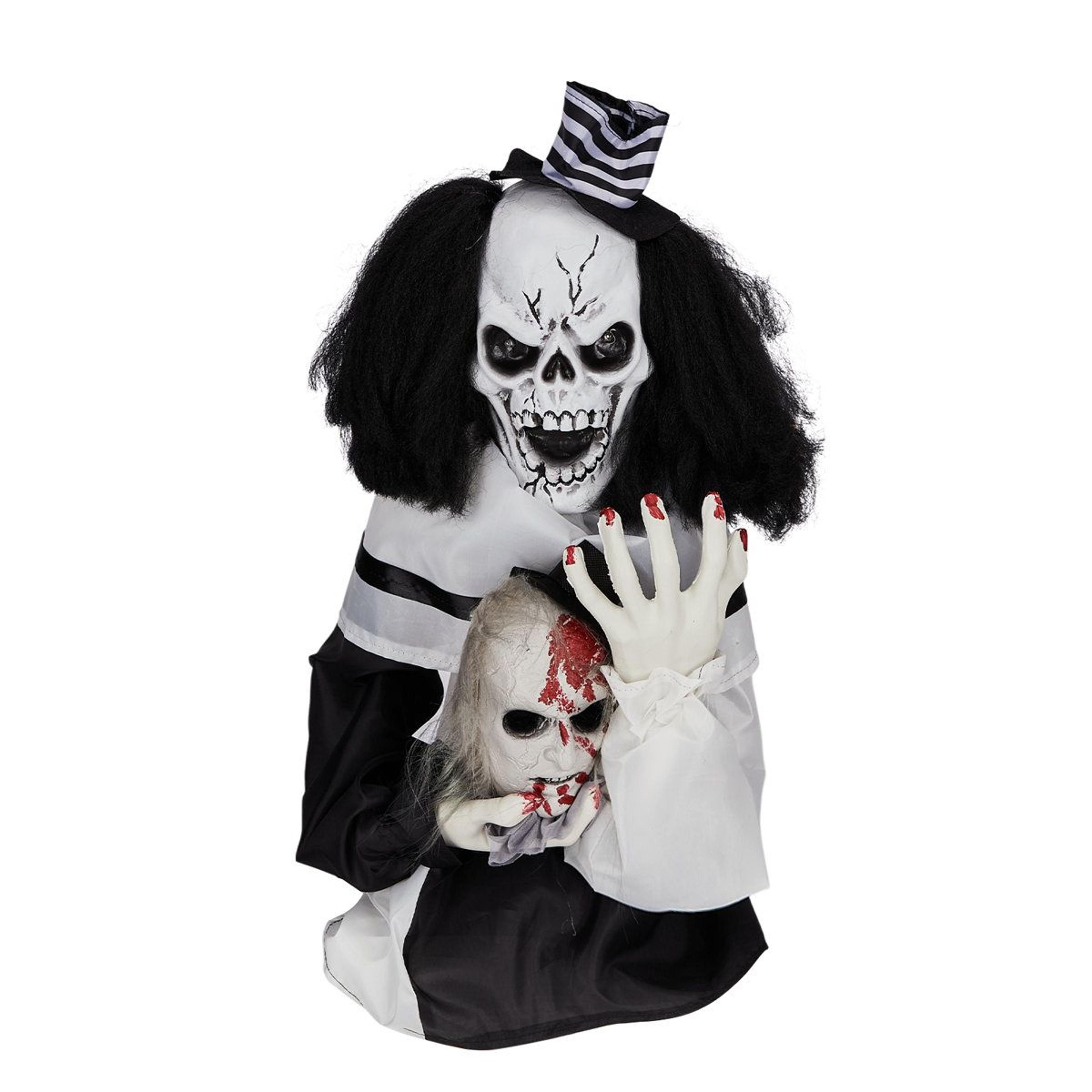 1.8ft sound activated halloween clown decoration animated scary prop