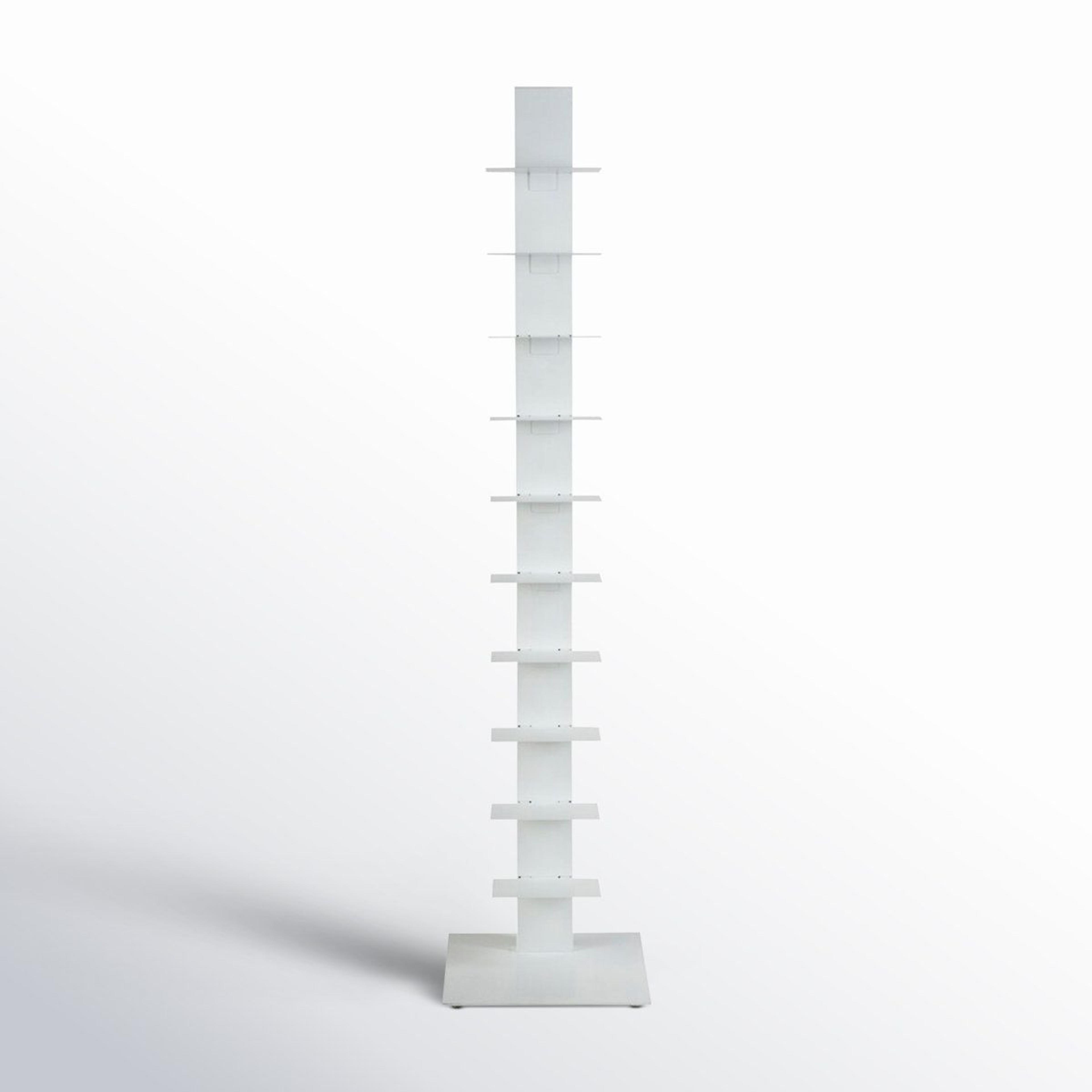 ajax stainless steel 10 tier ladder bookcase space saving vertical bookshelf