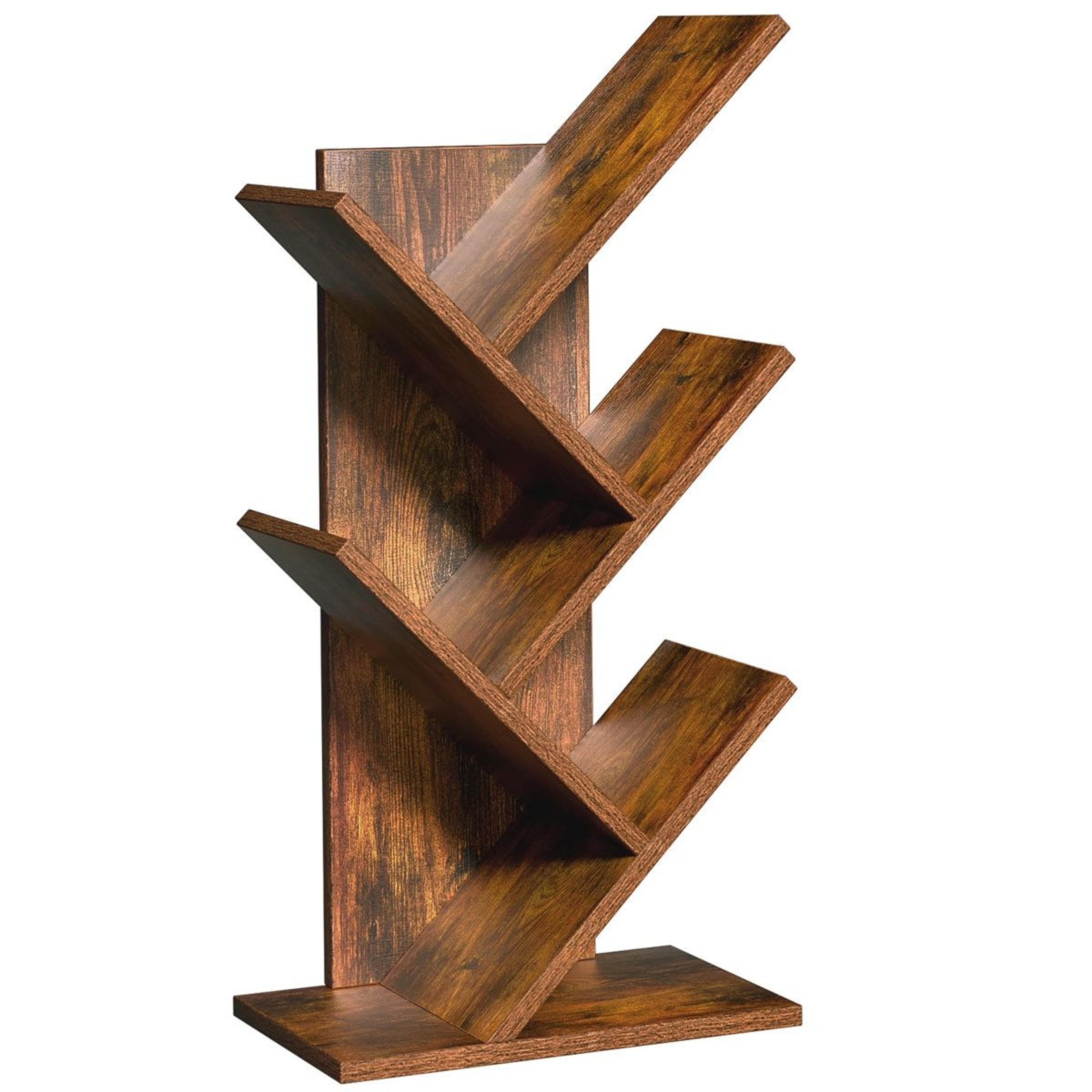 trinx 5 tier tree bookshelf small desktop wood bookcase