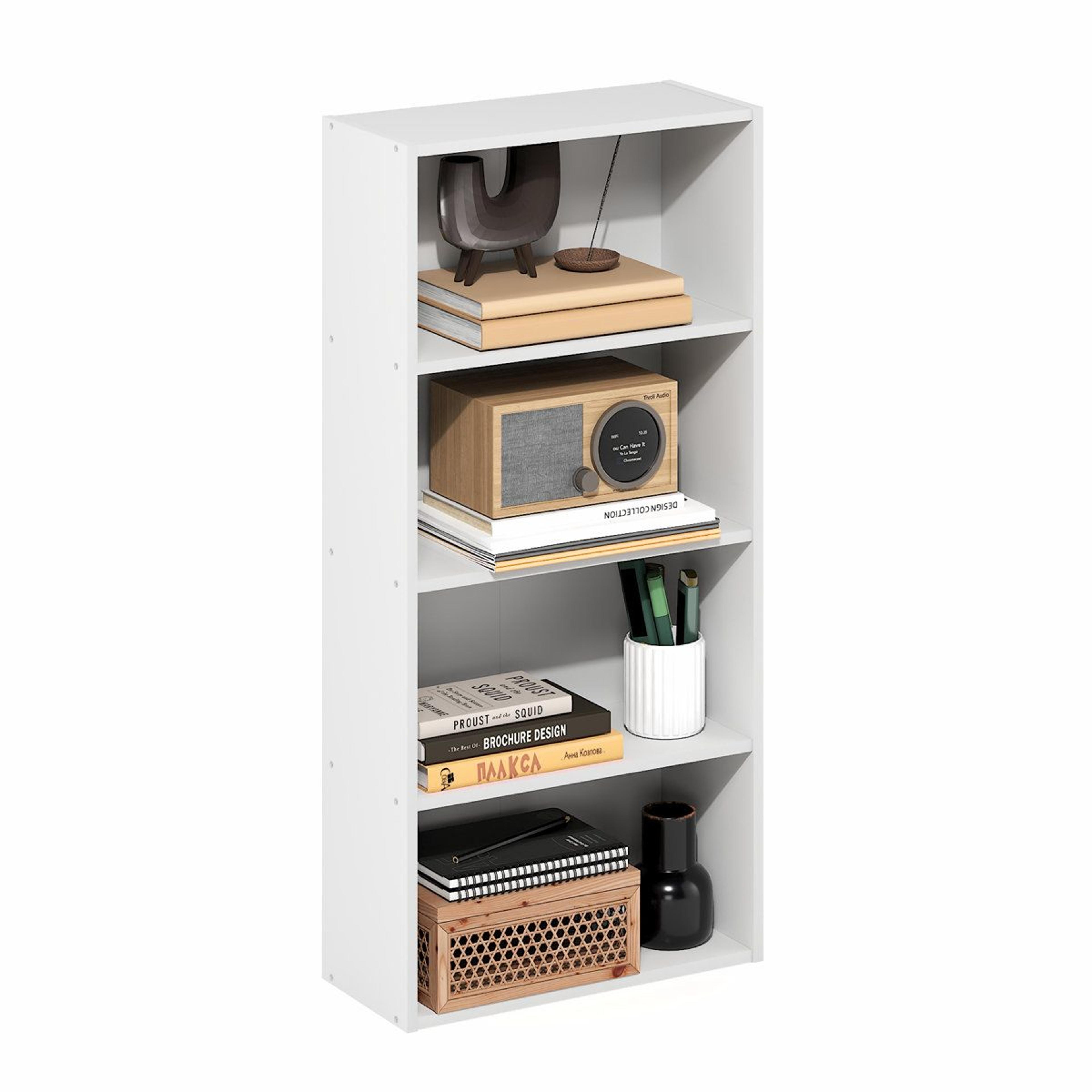 4 tier open shelf bookcase space saving bookshelf storage organizer
